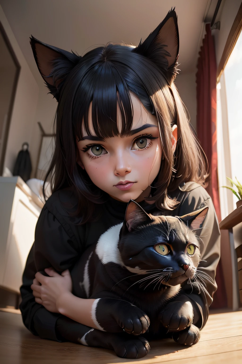 rosto de gato preto olhando para a frente como se estivesse falando