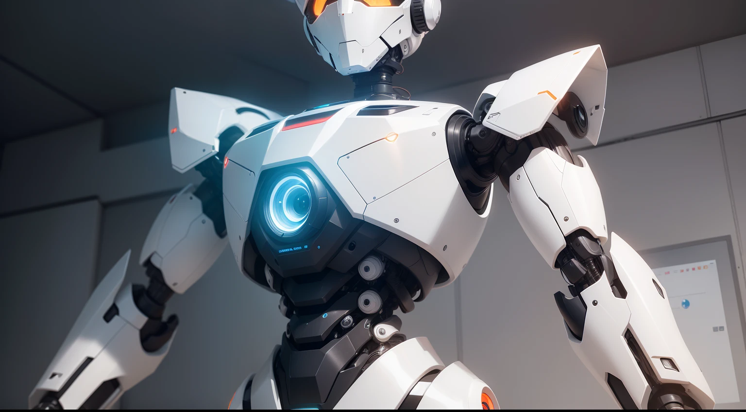 Visualize an image of an AI robot in a minimalist style, set against a clean, white background:

The central focus of the image is a cutting-edge AI robot. Its design is a blend of futuristic aesthetics and practical functionality, with smooth lines and a glossy, metallic finish that reflects the surrounding light.

The robot stands upright, exuding an air of sophistication and technological prowess. Its body is slender, suggesting agility and adaptability, while its limbs are articulated with precision.

At the top of the robot, a spherical head houses its advanced sensors and cameras. These sensors provide it with the ability to perceive its environment, while the cameras give it a sense of sight, capturing data from its surroundings.

The robot's facial features, if present, are minimalist yet expressive, with digital displays or LED lights that convey its current state or emotions.

In one of its articulated hands, the robot might be holding a digital tablet or interface, indicating its capacity for human-machine interaction and information processing.

The white background emphasizes the robot's advanced technology, creating a sense of purity and focus. There are no distractions—only the AI robot, ready to engage with the digital world.

This image embodies the cutting-edge capabilities of AI robotics, highlighting their role in various aspects of modern life, from automation to data analysis and beyond. It's a representation of the future of technology and its potential to enhance our daily experiences.