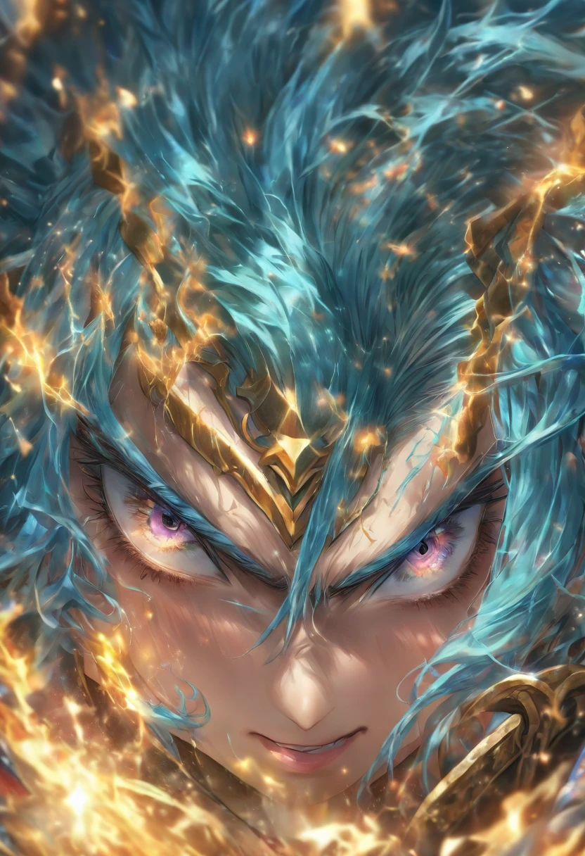 (ultra-detailed,realistic:1.37),(best quality,4k,highres),(Sharp focus, HDR),(portrait),(vivid colors),(beautiful detailed eyes,beautiful detailed lips,extremely detailed eyes and face,long eyelashes),(blue hair),(calm expression),(demon lord's cloak),(fantasy background),(soft lighting)