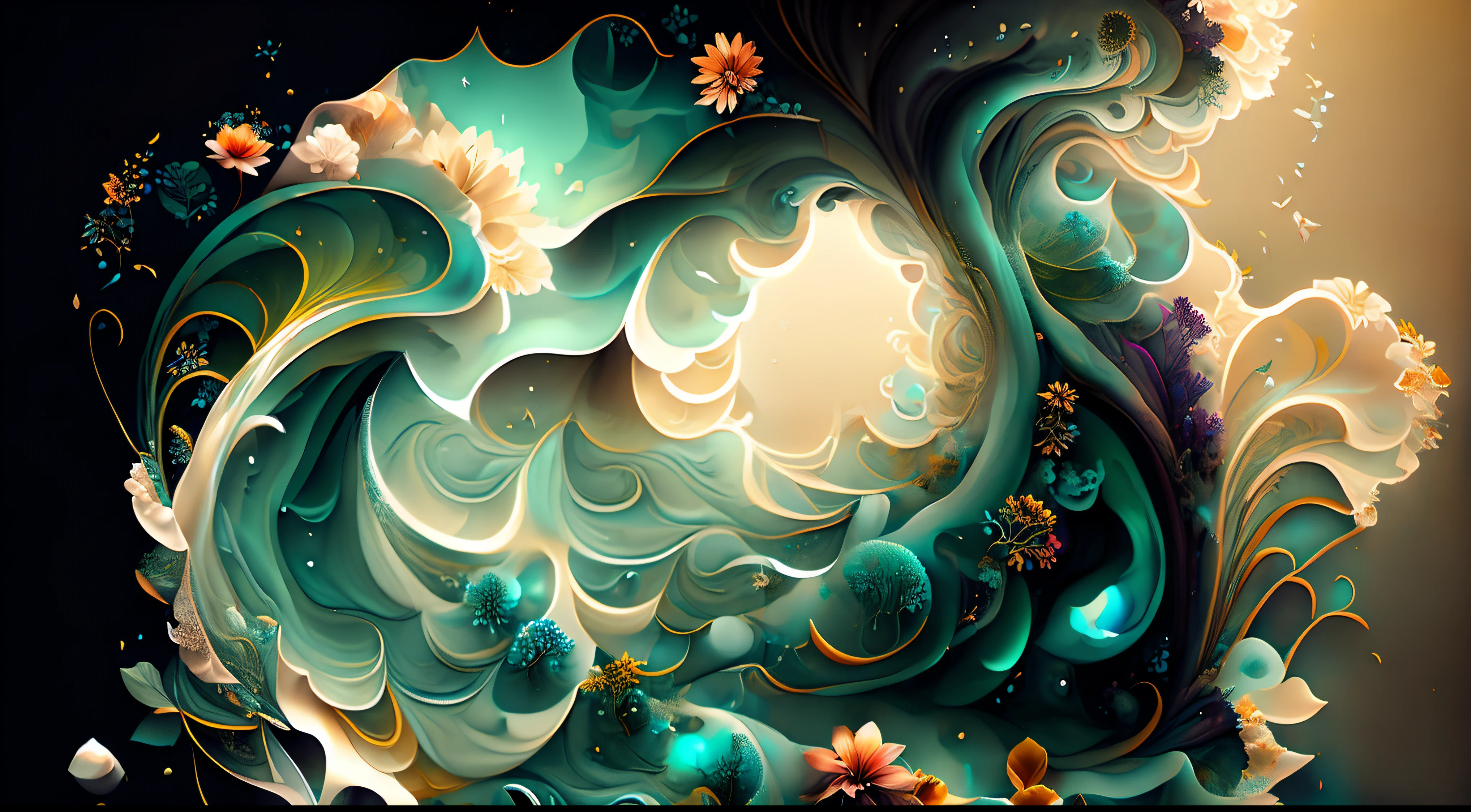 (Alfombra de flores naturales, tapete de flores festivo,Alberto Severo art ).Crea una fascinante obra de arte abstracta con un enfoque en la fluidez y el movimiento. Utilice una paleta de colores rica y diversa, Blend tones seamlessly to evoke a sense of continuous movement. Explore the interplay between softness, Suave, Sharp shapes, Dynamic edges. Deja que los colores sangren y se mezclen, giving the impression of swirling currents or energetic vibrations. Incorporar elementos de la naturaleza, like gentle curves that resemble ocean waves, Vibrant bursts reminiscent of blooming flowers, or power lines that resemble gusts of wind. He fuses these natural motifs with abstract forms to create a harmonious and captivating composition........ Embrace the idea of serendipity and spontaneity while allowing colors and shapes to take shape organically. Anima a la obra de arte a desarrollarse como un viaje, invitar al espectador a explorar e interpretar las profundidades del paisaje abstracto. This work of art should inspire a sense of wonder and fascination...., Atraer a los espectadores a su fascinante mundo de colores y formas. The blend of abstraction and nature will transport observers to a realm of imagination and excitement........, leaving a lasting impression of beauty and creativity