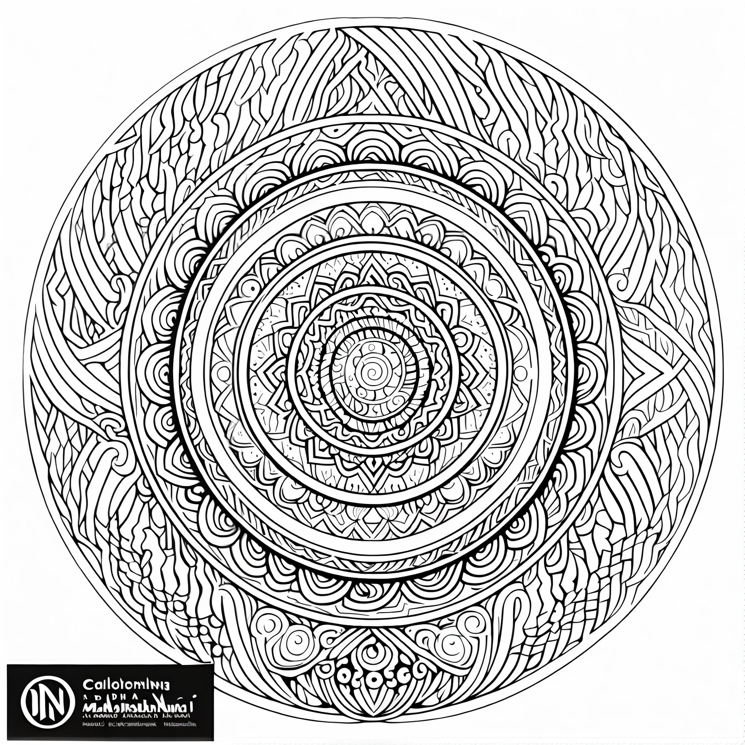a coloring page with a circular design in black and white, coloring book outline, clean coloring book page, coloring book page, very high angle view, colouring page, mandala, mandalas, line art colouring page, colouring pages, highly detailed linework, intricate line art, colouring - in sheet, intricate fine lines, intricate ornament halo, intricate lineart, coloring pages