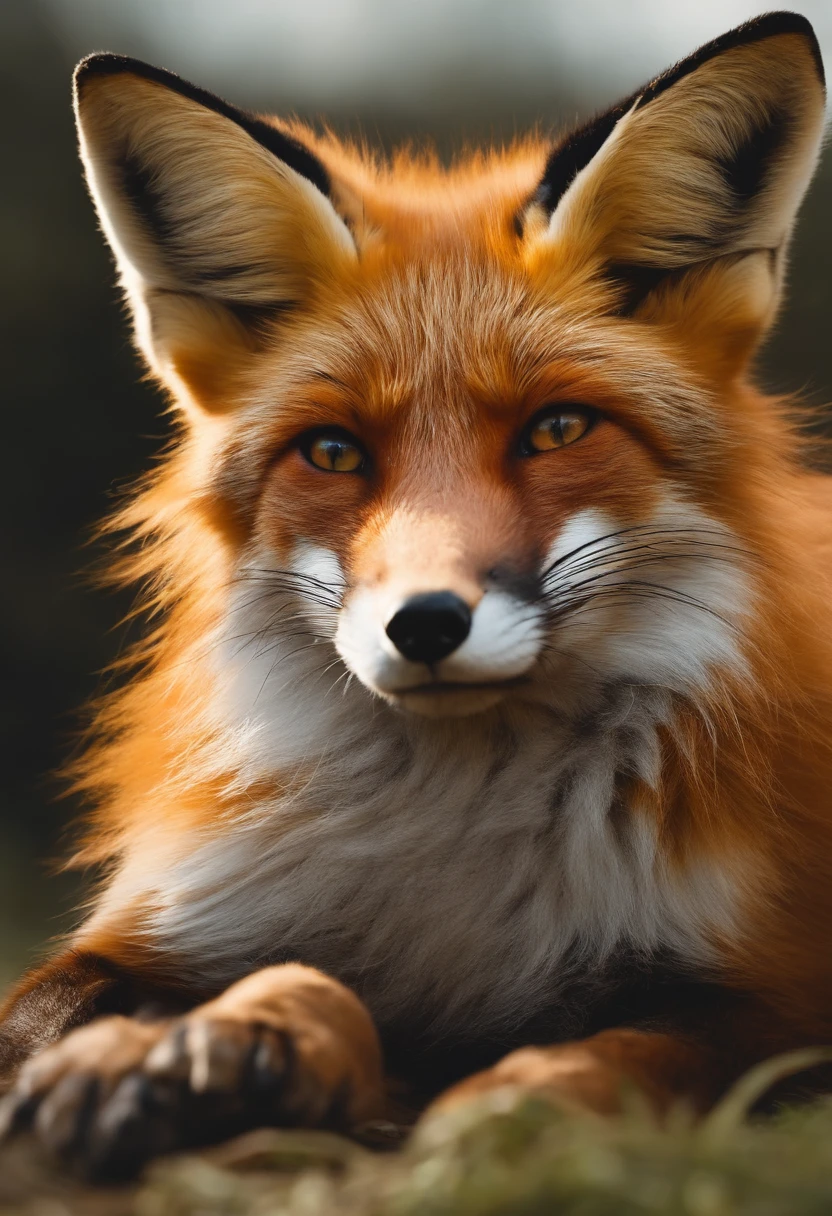 Fox ears, High detail, hyper HD, Beauty, Charming, Lying down, hurt, sad