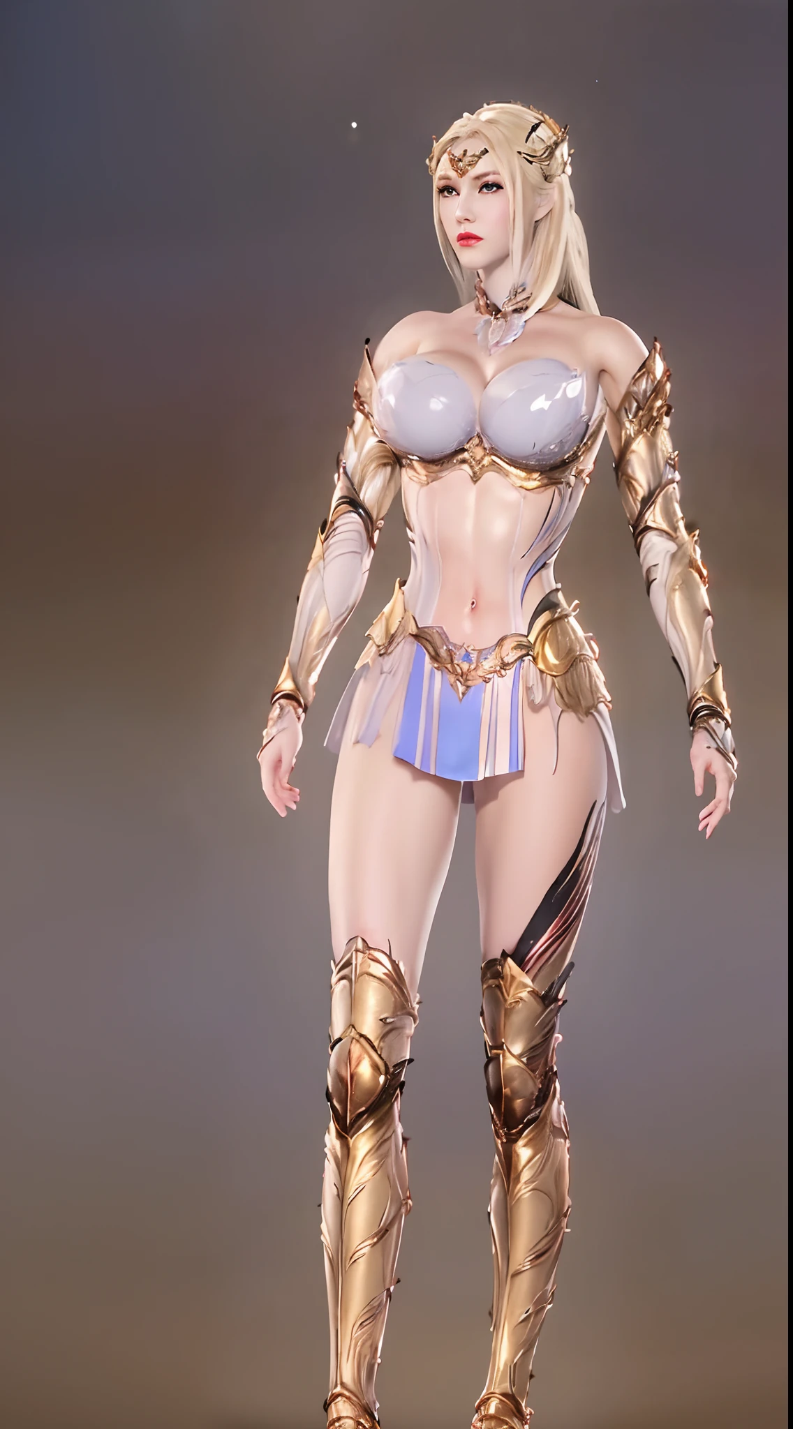 Solo, 1 Beauty, Wuxia World, (head accessories:2), (1 Girl), (sexy muscular body:1.6), (Full red gold armor:1.5), (skintight yoga pants:1.5), (standing:1.8), (huge fake breasts:1.5), (gloves:1.6), (abdominal muscles:1.2), (blonde hair:1.5), (cloak:1.5), (big butt:1.3), (gloss skin:1.3), Chinese Immortal Wuxia, Lips, (battlefield background:1.5), (jealous), Intellectual, Smooth Face, High Definition, High Quality Texture, High Quality Shadows, Cinematic Light, Side Lighting, Sharp Focus, Realistic, Edge Light, (Skin Details Detailed:1.2), 8k uhd, SLR, (soft light, high resolution:1.7), (highly detailed CG unity 8k wallpaper), High Detail, Ray Tracing, Masterpiece, Best Quality, High Quality, high quality, (anatomically correct:1.9), 16k