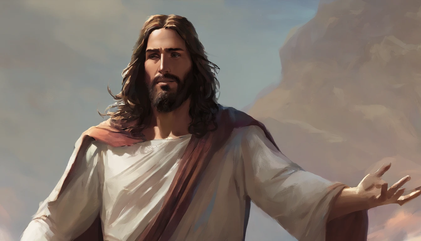 A Detailed Portrait of Jesus Christ, Full Glass, by Justin Gerard and Greg Rutkowski, Digital Art, Realistic Painting, DND, Character Design, Trending on Artstation