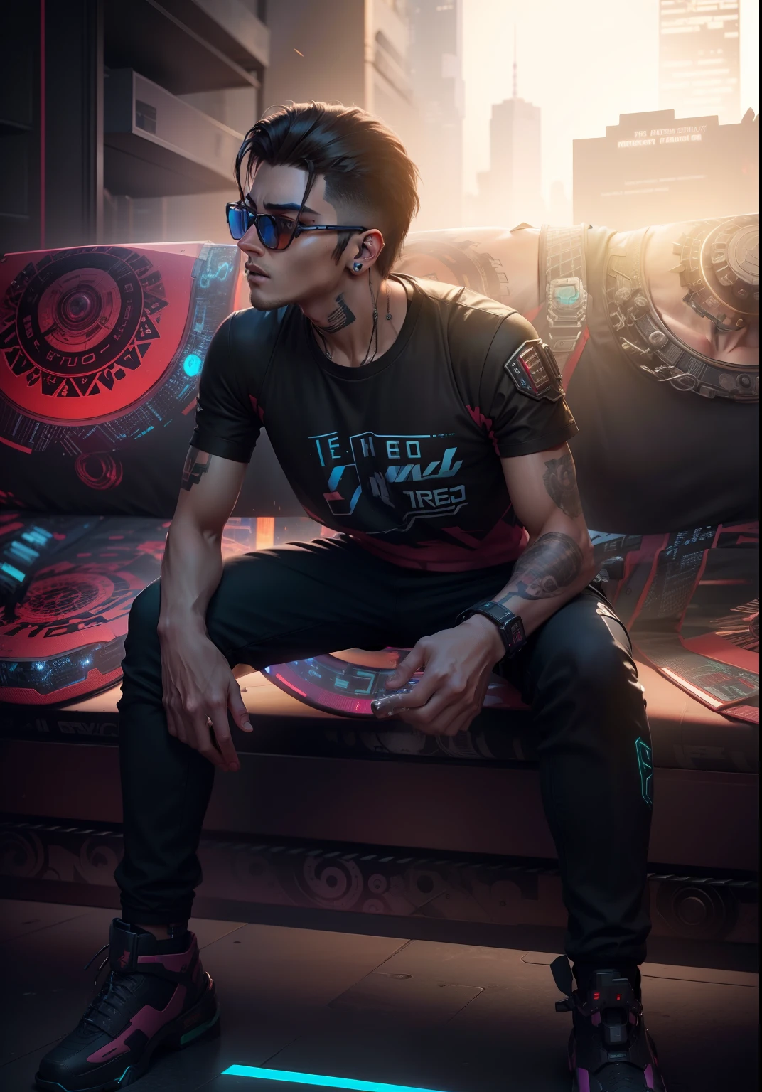 Change background to cyberpunk handsome boy realistic face, 8k, ultra realistic