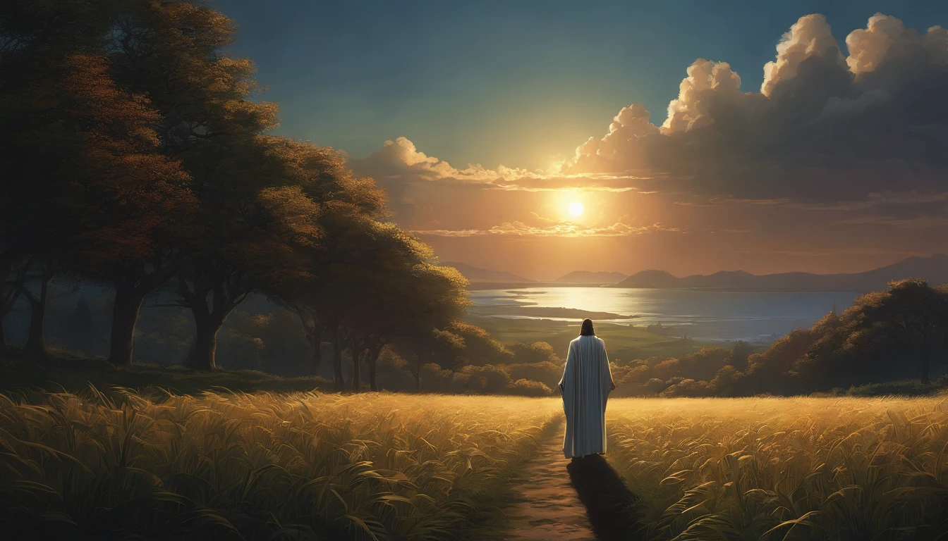 a portrait of jesus second coming by dan mumford, yusuke murata and makoto shinkai, 8 k, cel shaded, unreal engine, featured on artstation, pixiv