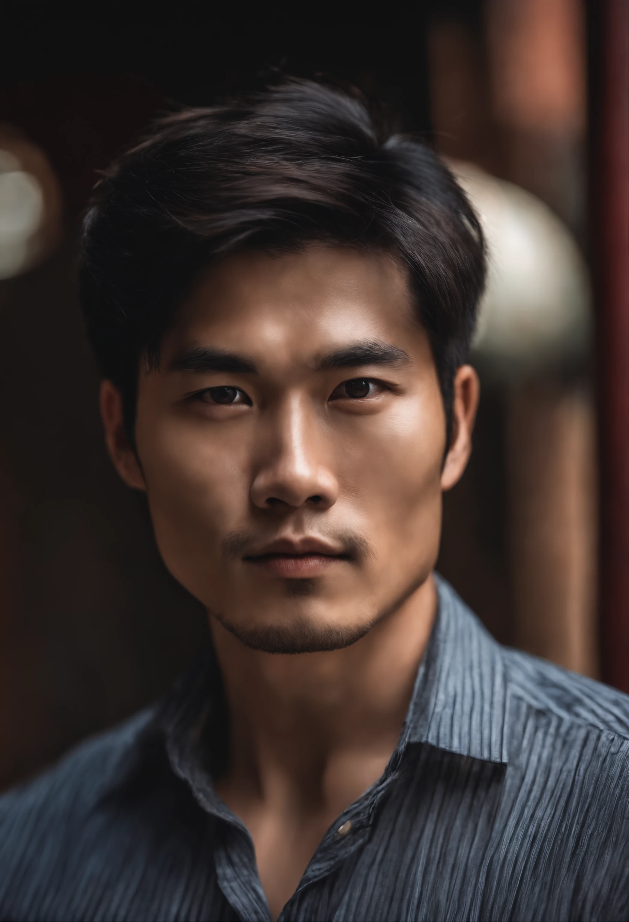 A handsome and unruly Asian man，Approximate real portraits