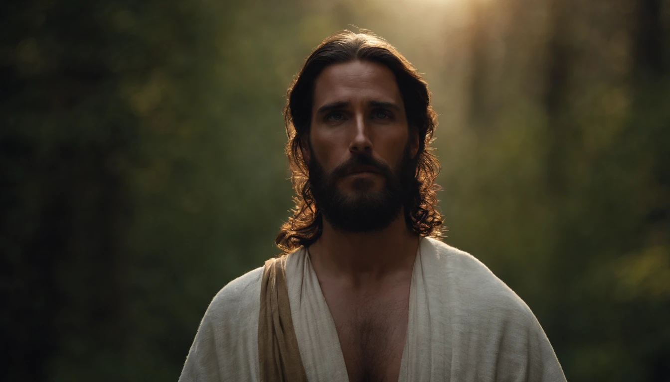 Jesus, heaven, realistic photography, shining, portrait, cinematic lighting, full body photography, religious