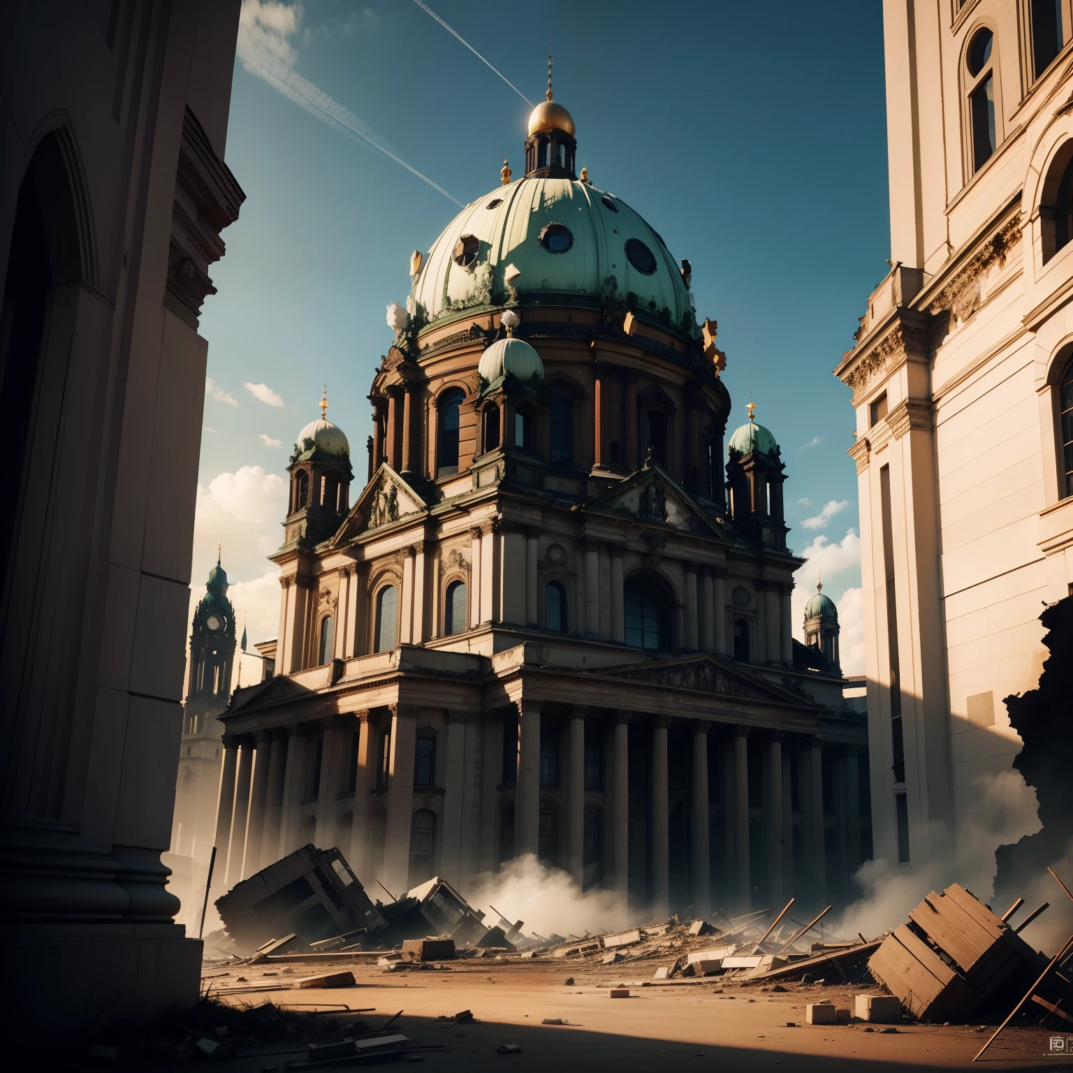 Berliner Dom destroyed in an apocalypse scenario