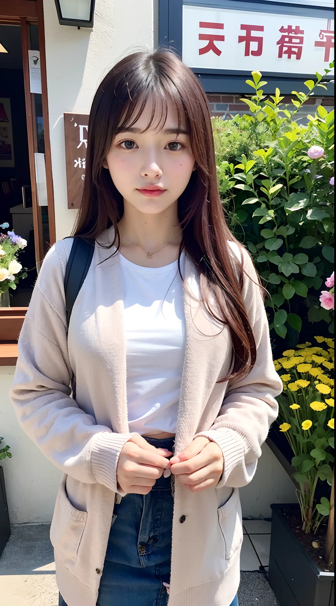 Real college girl working part-time at a flower shop、College girl in Japan、goddess of Japan、