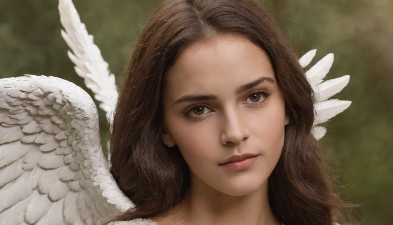 nossa senhora, uma menina jovem, along with her is the angel Gabriel , um homem de vestes brancas irradiando luz. arte sacra