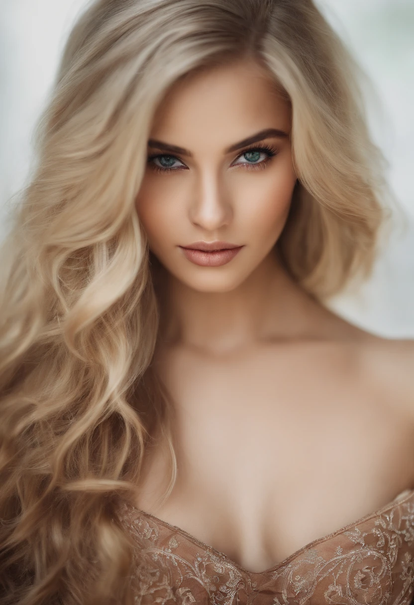 blonde hair brown eyes girl