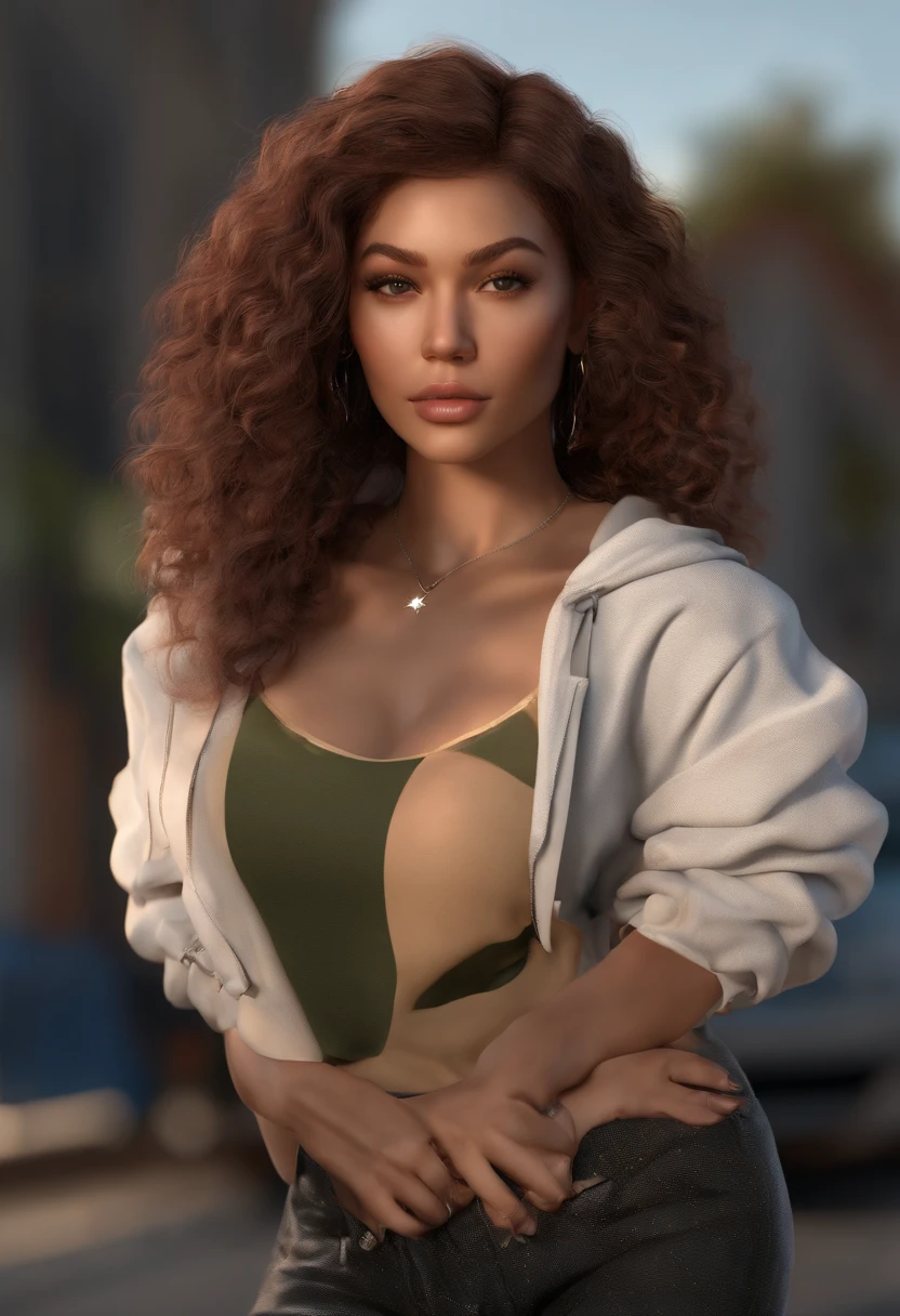 Zendaya photorealistic, ultra realistic,3D, artstation, cgsociety, 8 k, award winning photography of a beautiful woman being held sexually by a Bull n silhouette, :1.0, wearing a hoodie, wearing hip hop clothing hammers and diamonds apparel and Chicago Bulls Jersey, dynamic pose, background los angels , minimalistic, rtx, UHD, cell shading, 32k, ray tracing, well defined, comic, digital painting, cartoon, photorealistic, drawing, unreal engine, octane render, shaders, 4d (fashion), (multi color hair:1.2), cheekbones, detailed face, Bejeweled, curvy, no clothing on, (see-through)) top, frill skirt colorful, vibrant, double eyelid,(Gigantic breast:1.5)