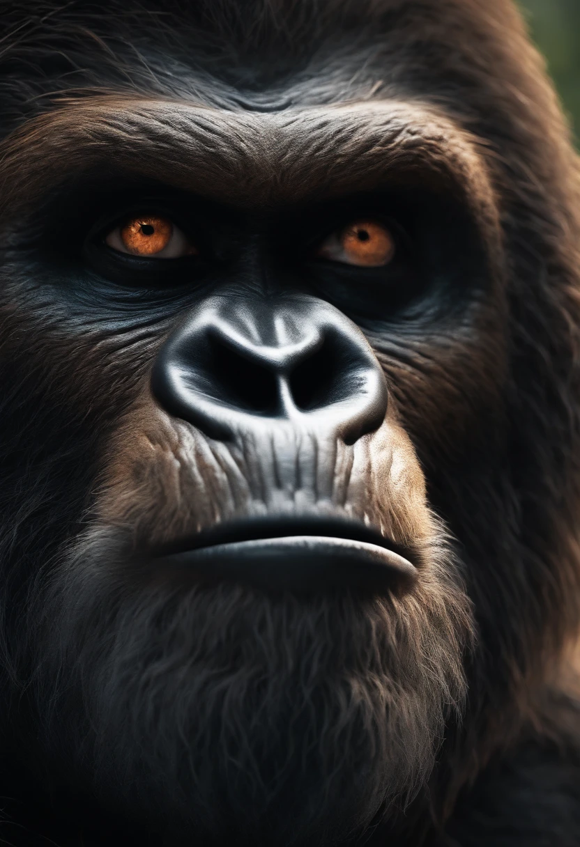 photorealistic, Bigfoot with human eyes, UHD, 8k