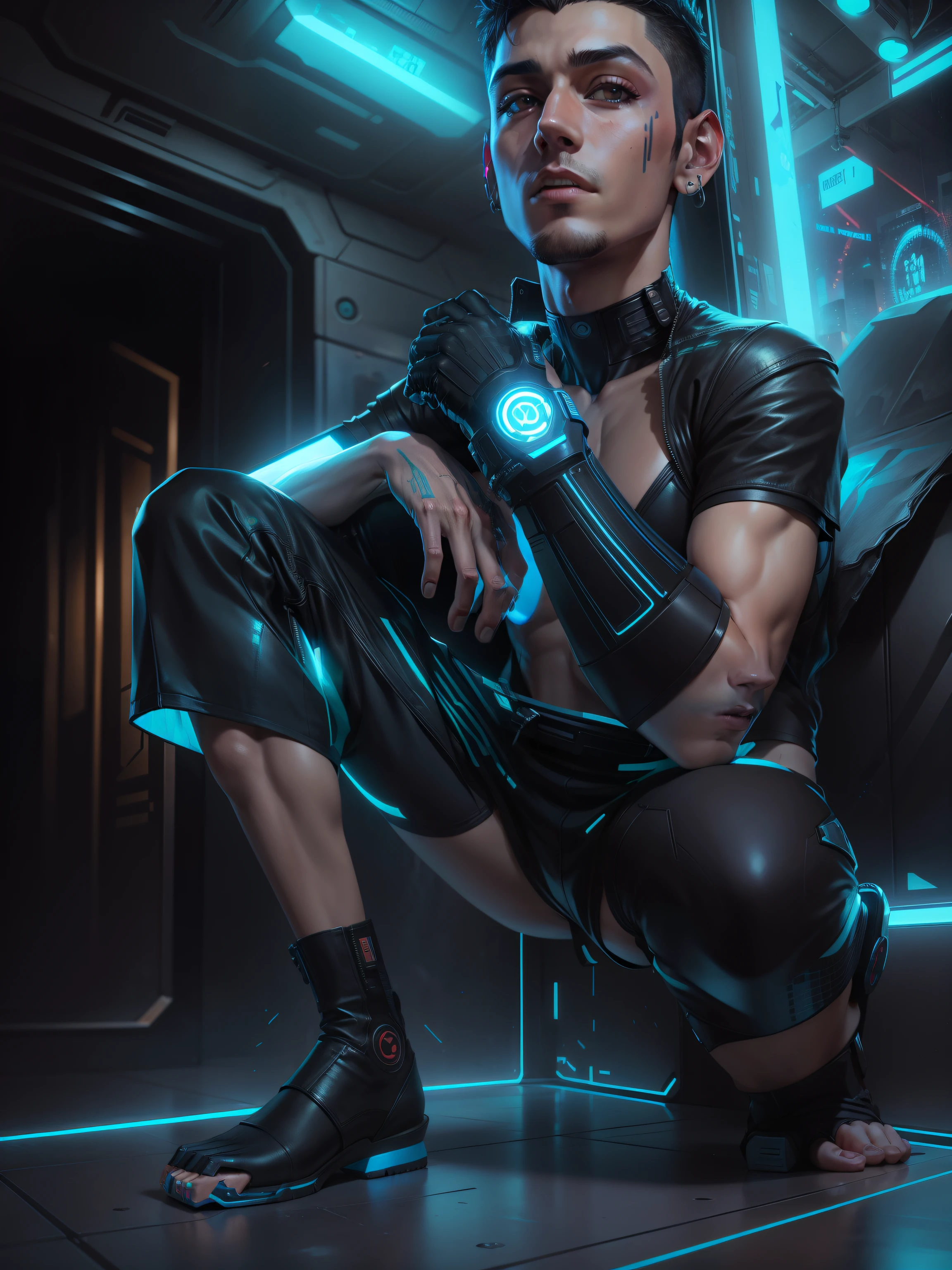 change background cyberpunk handsome boy realistic face 8k ultra realistic