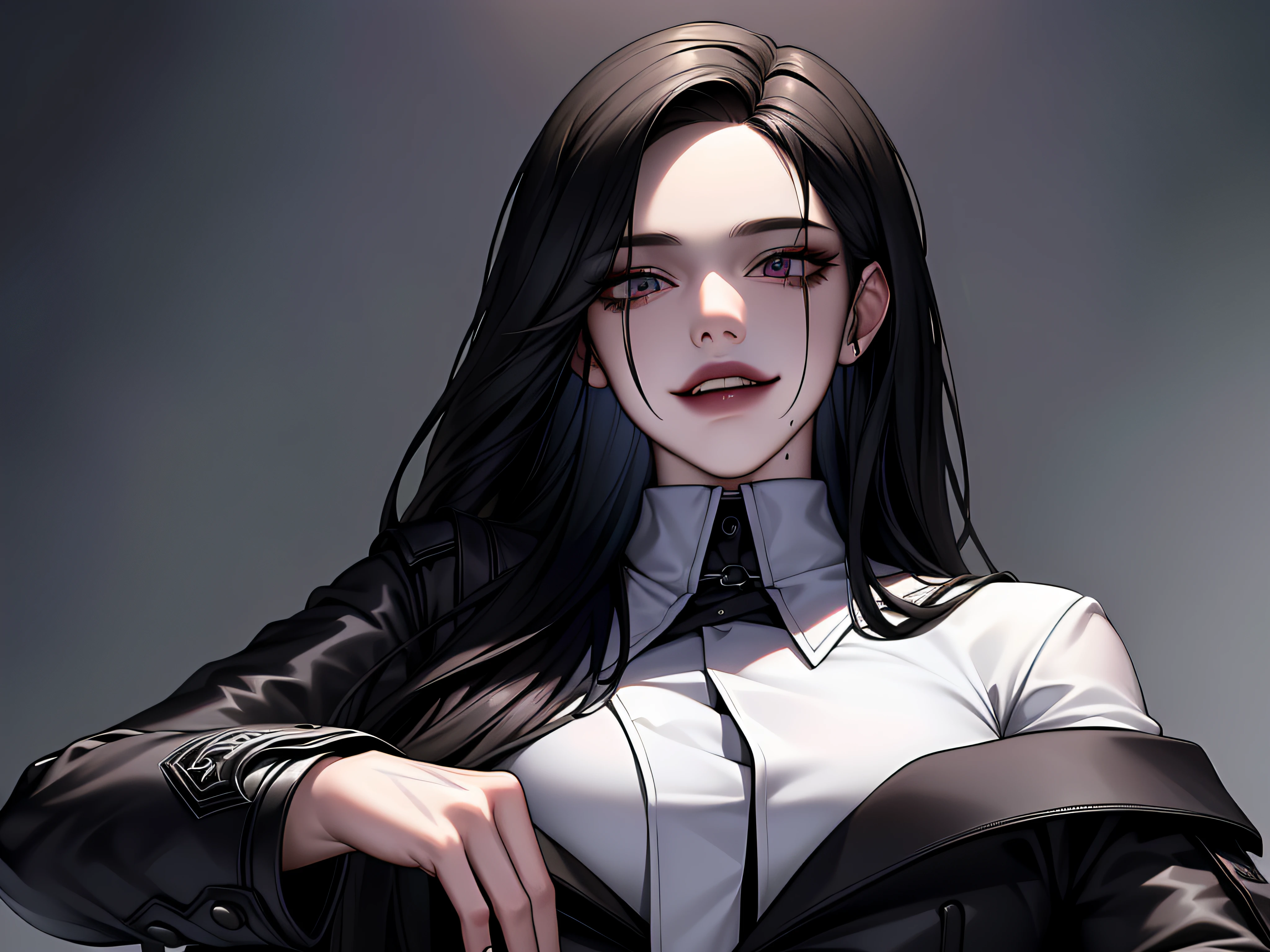 Vampire girl in a white shirt