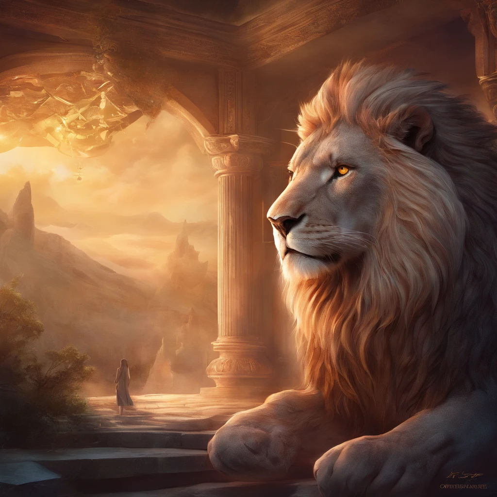 top-quality, masterpiece, ultra-detailliert, Raw photo, (Photorealsitic:1.4), Lion-faced monster, Glaring eyes, forceful, Beastly, In a creepy room, European style, Pale lighting, natta, depth of fields