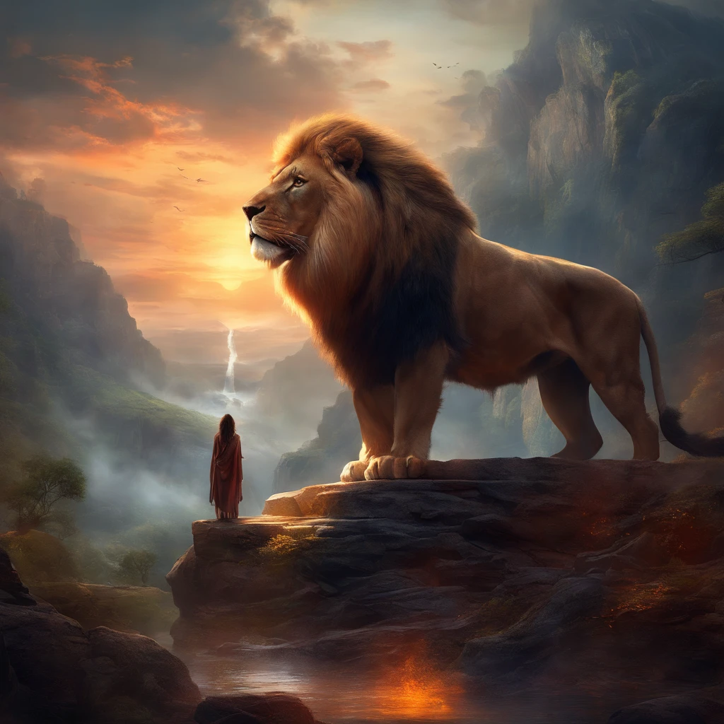 top-quality, ​masterpiece, ultra-detailliert, Raw photo, (Photorealsitic:1.4), Beastman with a lion face, Glaring eyes, In a spooky night room, In the lonely ruins, Pale lighting, depth of fields