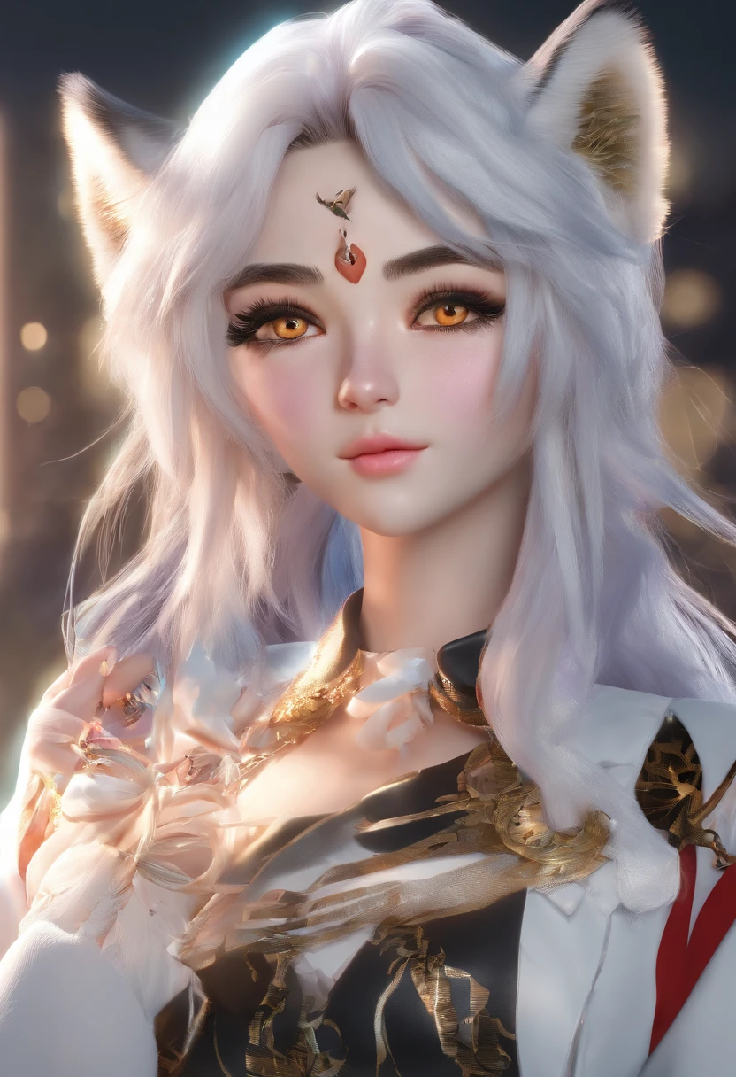 female pervert,large tities,the white tiger,White-haired girl golden eyes,Black and white impermanence