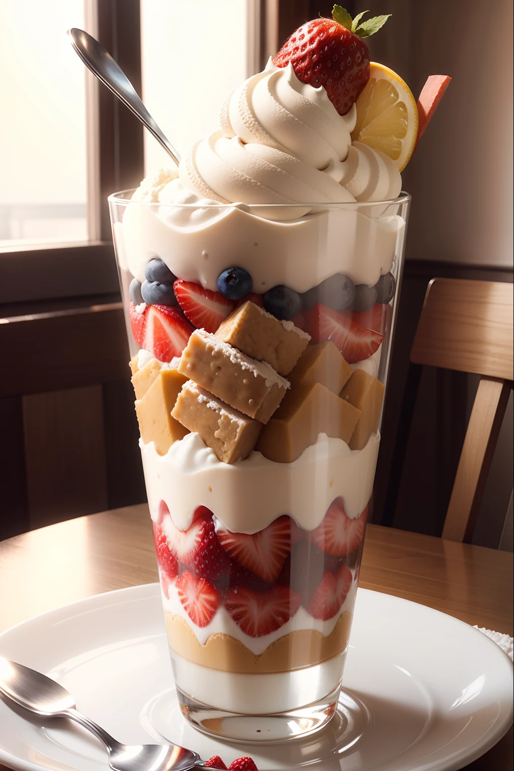 Fruit parfait with lots of ice cream --auto