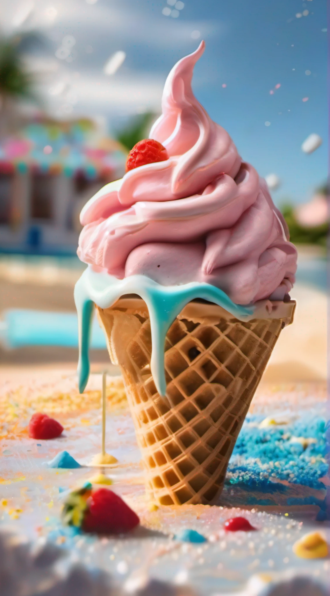melted ice cream,sweet creamy landscape,vibrant colors,sugary texture,gooey and drippy,deliciously melting,summer vibes,scattered sprinkles,playful swirls and patterns,whimsical and dreamy atmosphere,joyful and colorful,sun-kissed and delicious,frozen dessert paradise,lickable and tempting,chocolate syrup drizzle,crisp waffle cones,indulgent treat,imagine the taste,tantalizing and mouthwatering,gelato heaven,soft serve dream,delicious mess,sweet tooth's delight,creamy cascade,irresistible indulgence,beachside ice cream shop,undeniably delightful,creamy swirls and twirls,refreshingly icy,cold and creamy delight,scrumptious and decadent,frozen happiness,melting under the sun,licking festivities,cool and gooey,delicious puddles,frozen flavors of delight,temptingly delicious,summer dessert sensation,luscious and melty,sticky fingers and smiles,bring out the child in you,happiness in a cone