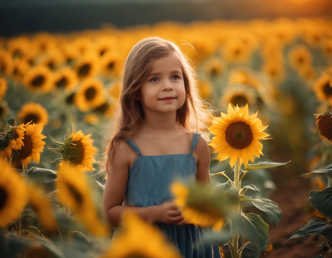 little princesses playing in a sunflower field