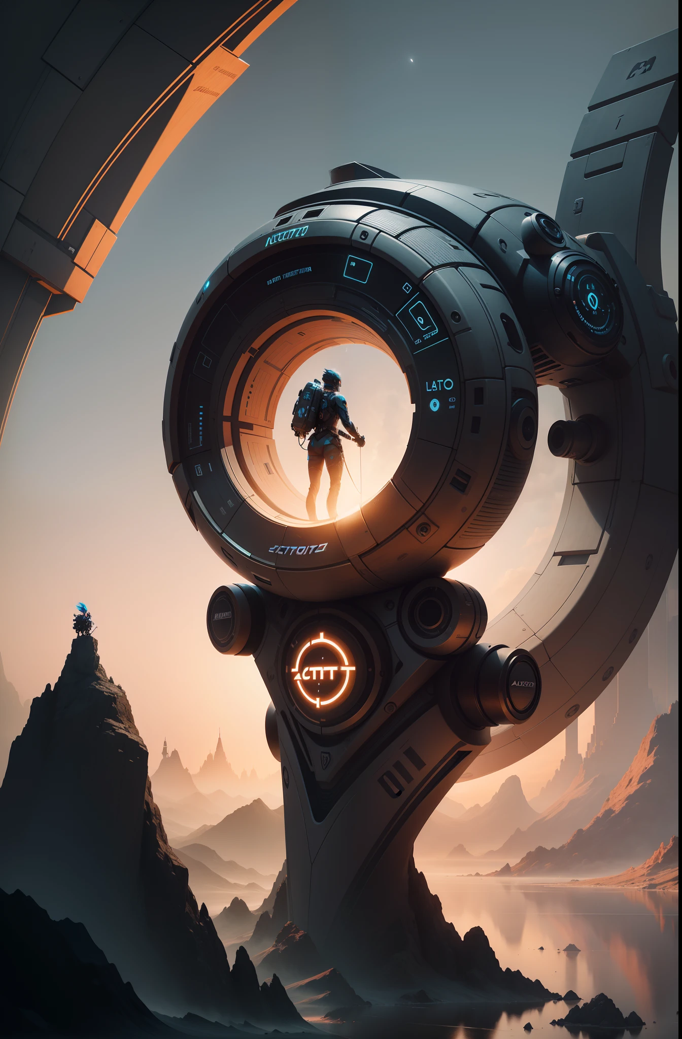 Crie um logotipo para o "LACORTZ", combining futuristic aesthetics and adventure, com esculturas intrincadas, symbols of exploration and a sense of discovery. arte digital, atmosfera acolhedora e convidativa
