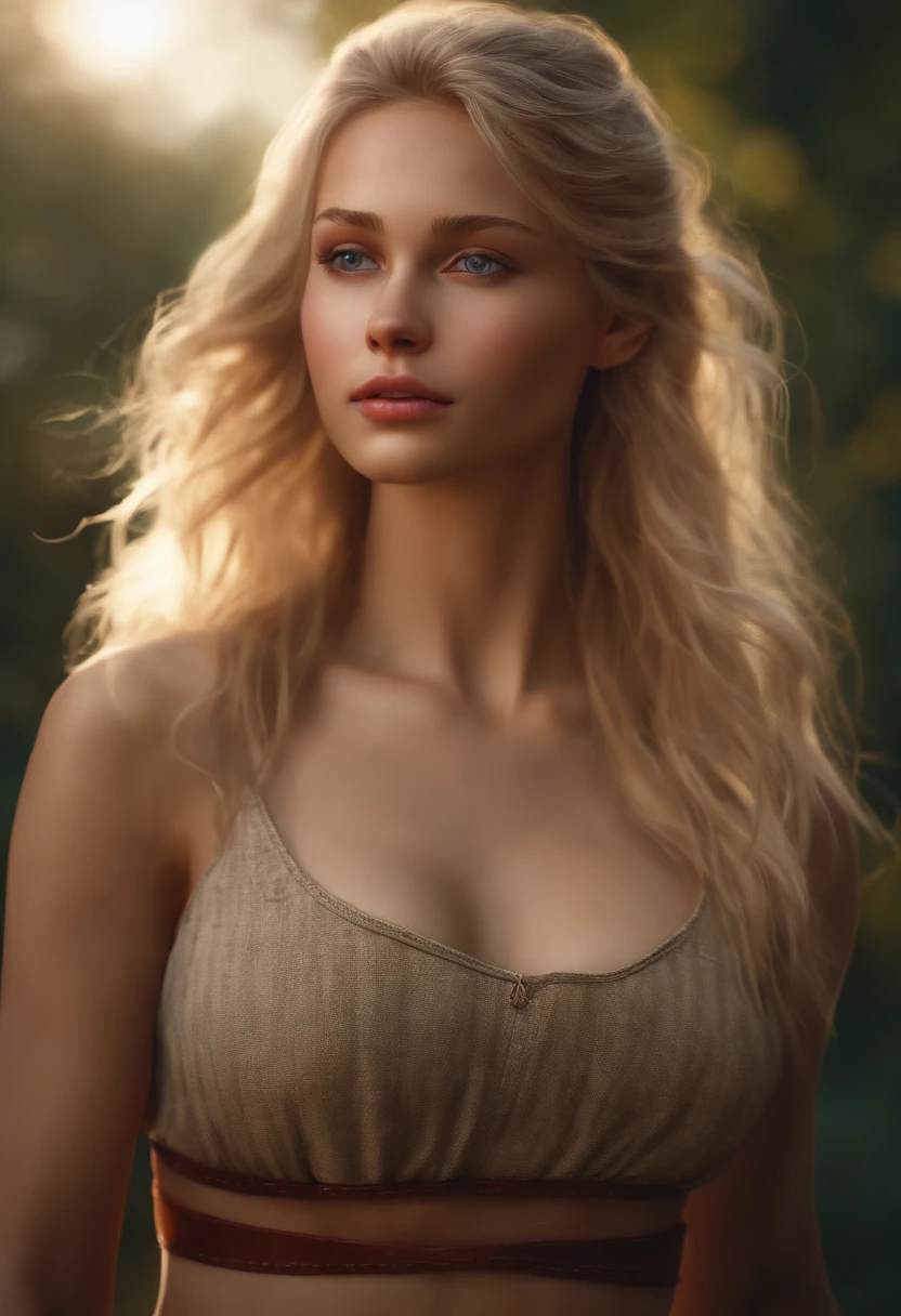 (photorealistic, highres, photography, :1.3), 1 blonde girl, teenage Russian girl, (small breasts), short, seductive, realistic skin, perfect body, cleavage, midriff, extremely detailed hair, (cute), outdoor, ((realistic, super realistic, realism, realistic detail))