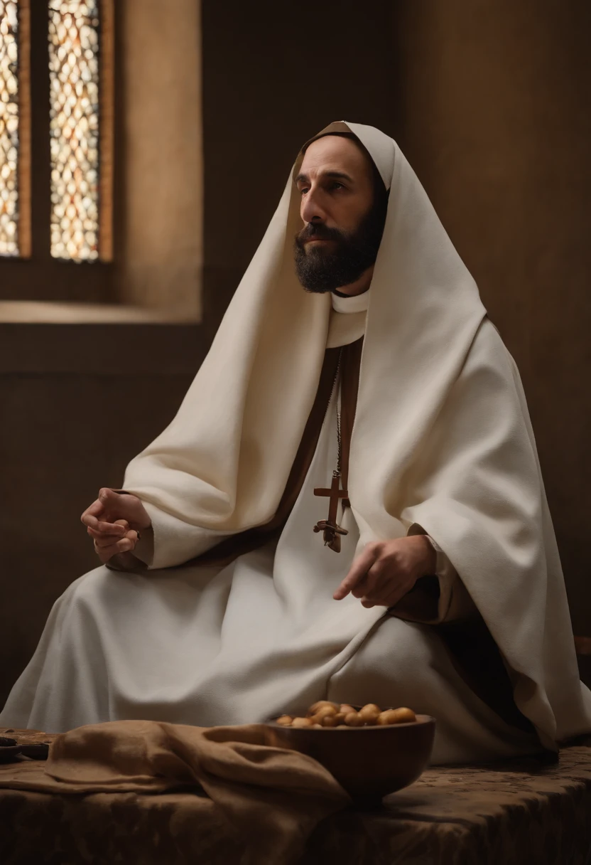Um homem com barba e um manto marrom, st francis of assisi, Arte Religiosas, Realista, Francisco de Zurbaran, Directed by: Francisco de Zurbarán, portrait of saint of the pit, Retrato do monge, Directed by: Antonio de la Gandara, santo, monge, Zurbaran, inspired by Francisco de Zurbarán, inspirado em Antonio de la Gandara, by Francisco de Holanda