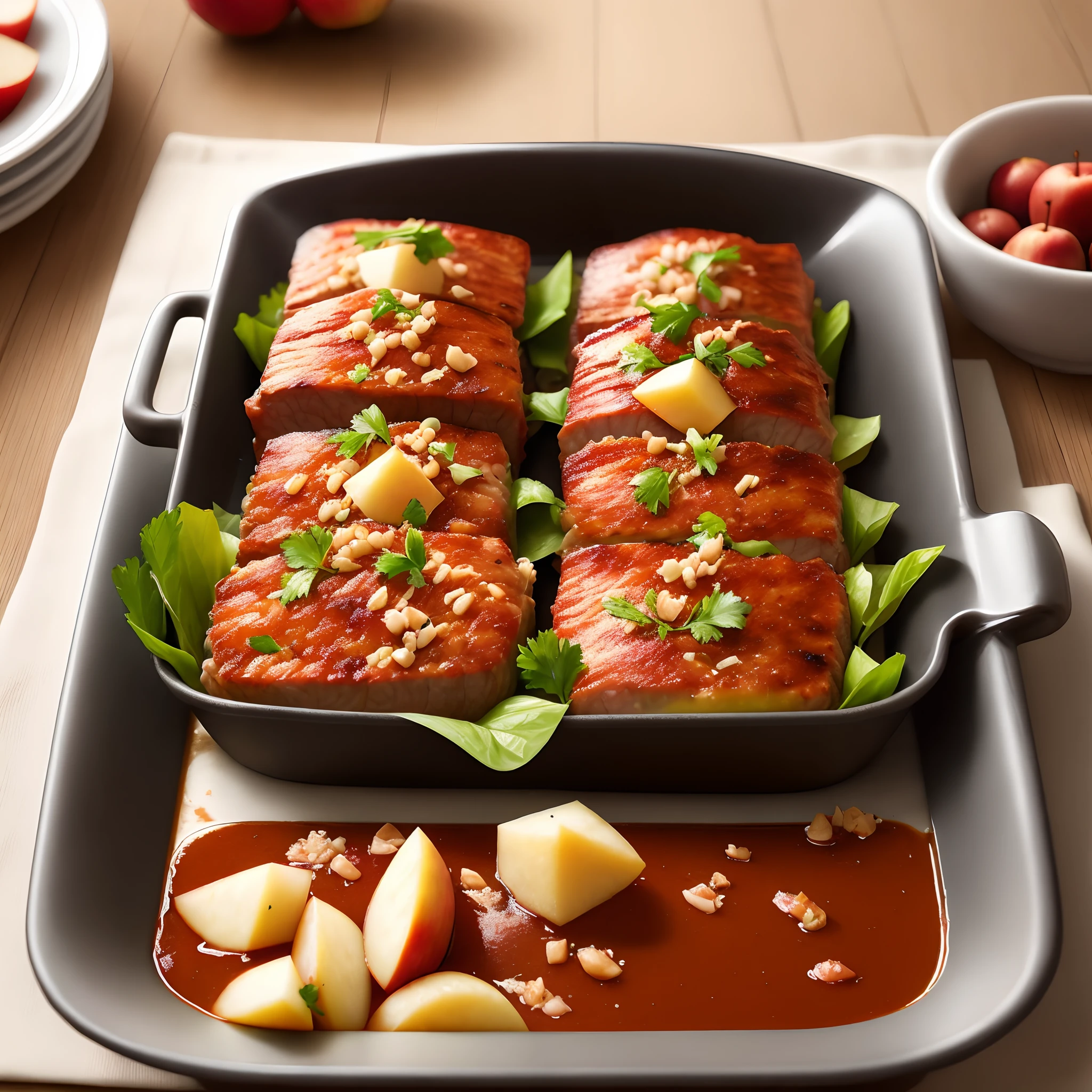 minced meat with apples,
