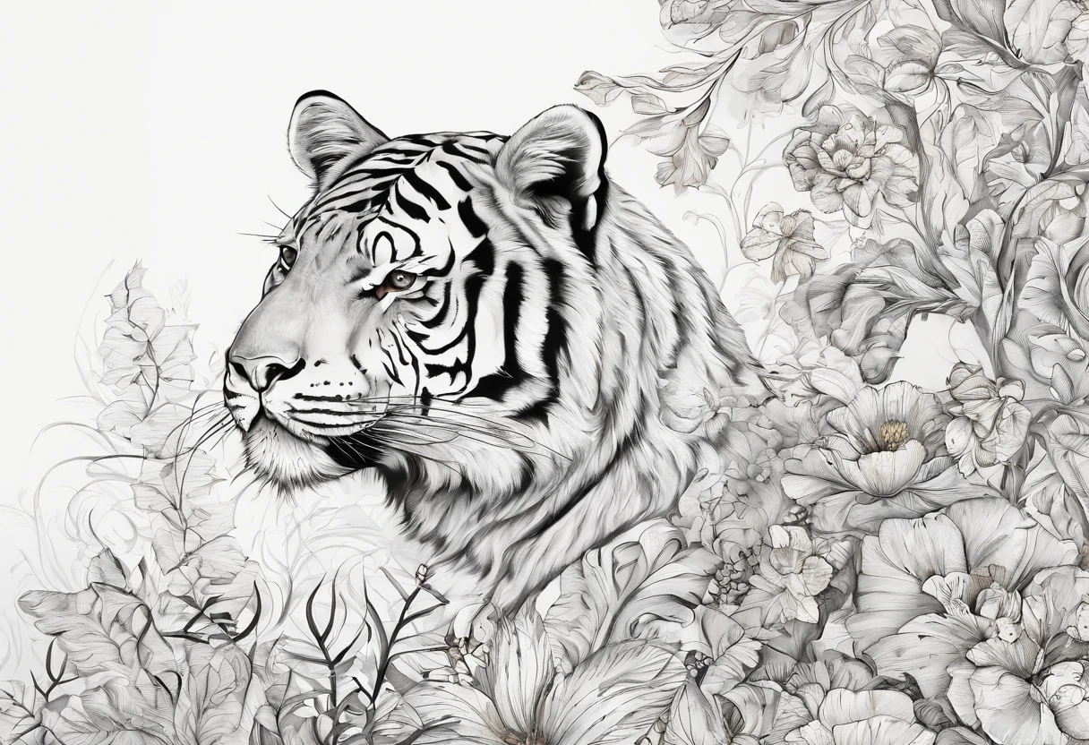 Desenho de Prompt para colorir para adultos, tigres mandala, imagem (diferentes tipos de tigres, fundo branco, Arte de linha limpa, arte de linha escura fina--HDS--Ar 2:3- Ampliado (Beta) por @Probark (quase)