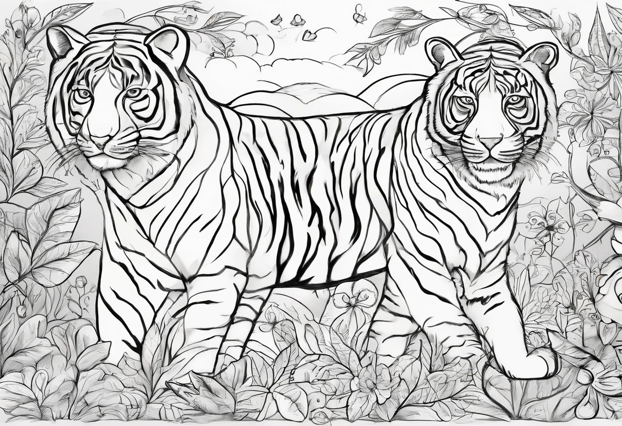 prompt coloring page for adults, mandala animais terrestres, image (different kinds of tigers, white background, clean line art, fine dark line art--HDS--Ar 2:3- upscaled (beta) by @Probark (fast)