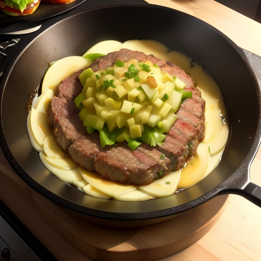 Minced meat before becoming a hamburger steak