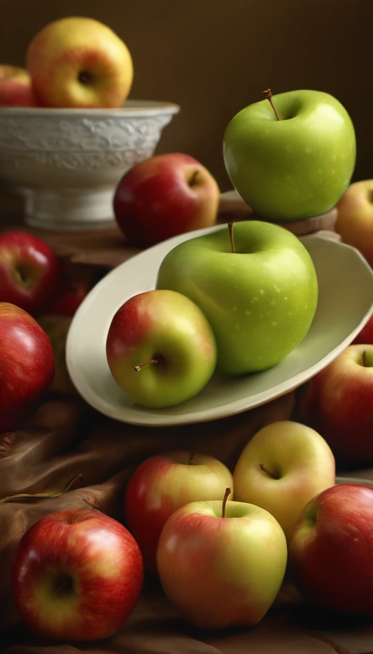 an apple, sprinkled on the table, hyperrealistic digital painting, colorful hyperrealism, amazing food illustration, Apples blender, amazing food photography, ultrarealistic oil painting, hyper realistic color photo, ultrarealistic oil painting, realistic colorful photography, ultrarealistic oil painting, ultrarealistic oil painting, beautiful 3d render, hyperrealistic digital painting