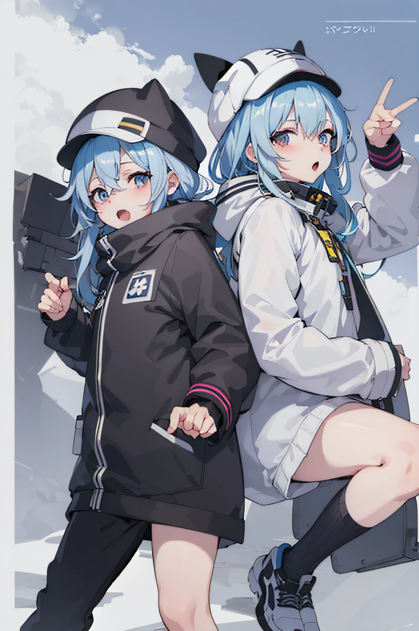 Anime characters wearing snowboards and hats, from arknights, Official Character Art, Trending on ArtStation pixiv, VOCALOID, official character illustration, pixiv 3dcg, anime moe art style, azur lane style, from girls frontline, art of kirokaze pixel, characters from azur lane, best anime 4k konachan wallpaper