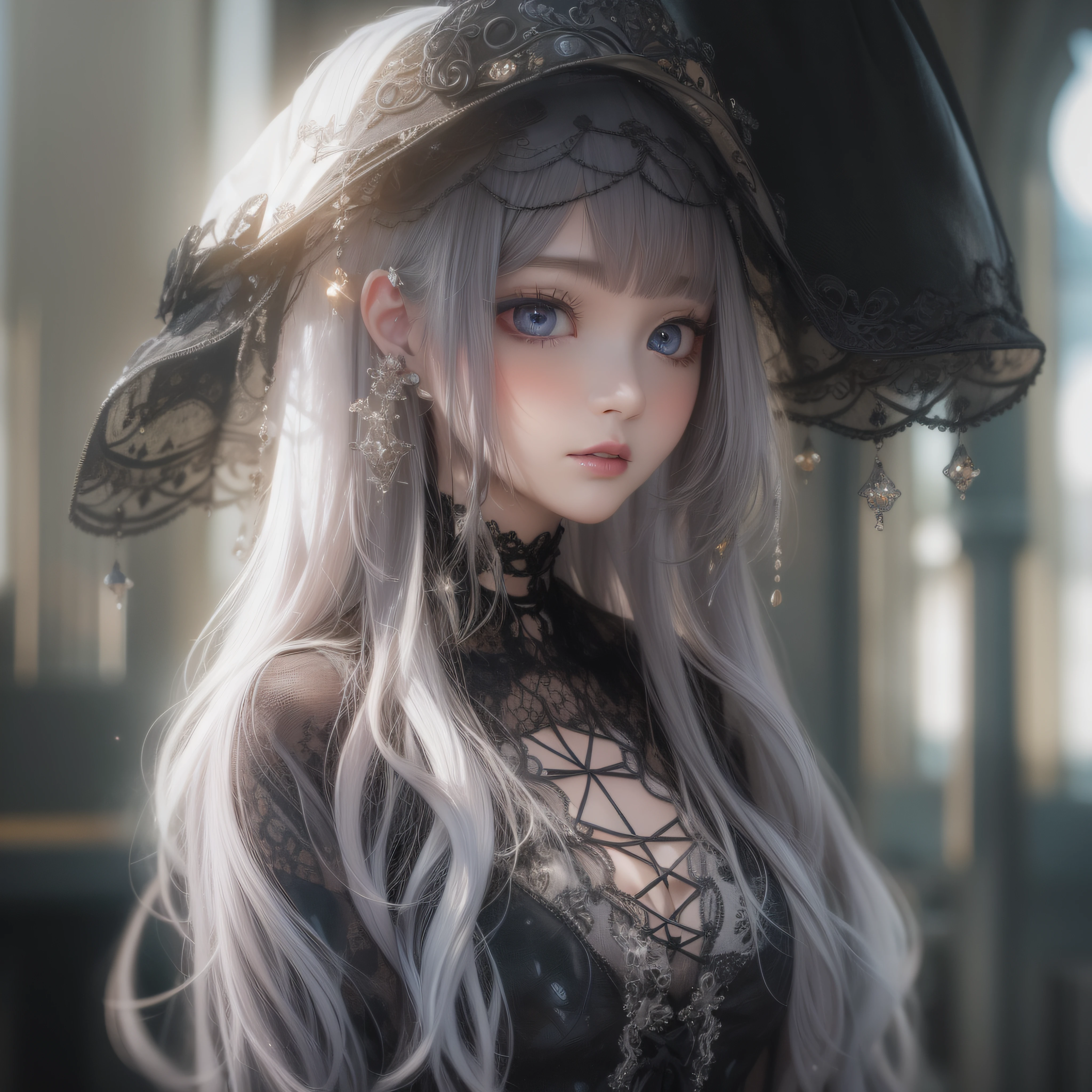Gothic Girl、makeup、close up of face、(realisitic、hight resolution)、(1 girl in)、Do-Up Eye、Korean Girl、(Best Quality), (masutepiece), (1girl in), Solo, a beauty girl, Perfect face,,dreamlikeart、Highly detailed airbrush art((Surreal))、Volumetric lighting、(top-quality)、The ultra-detailliert、