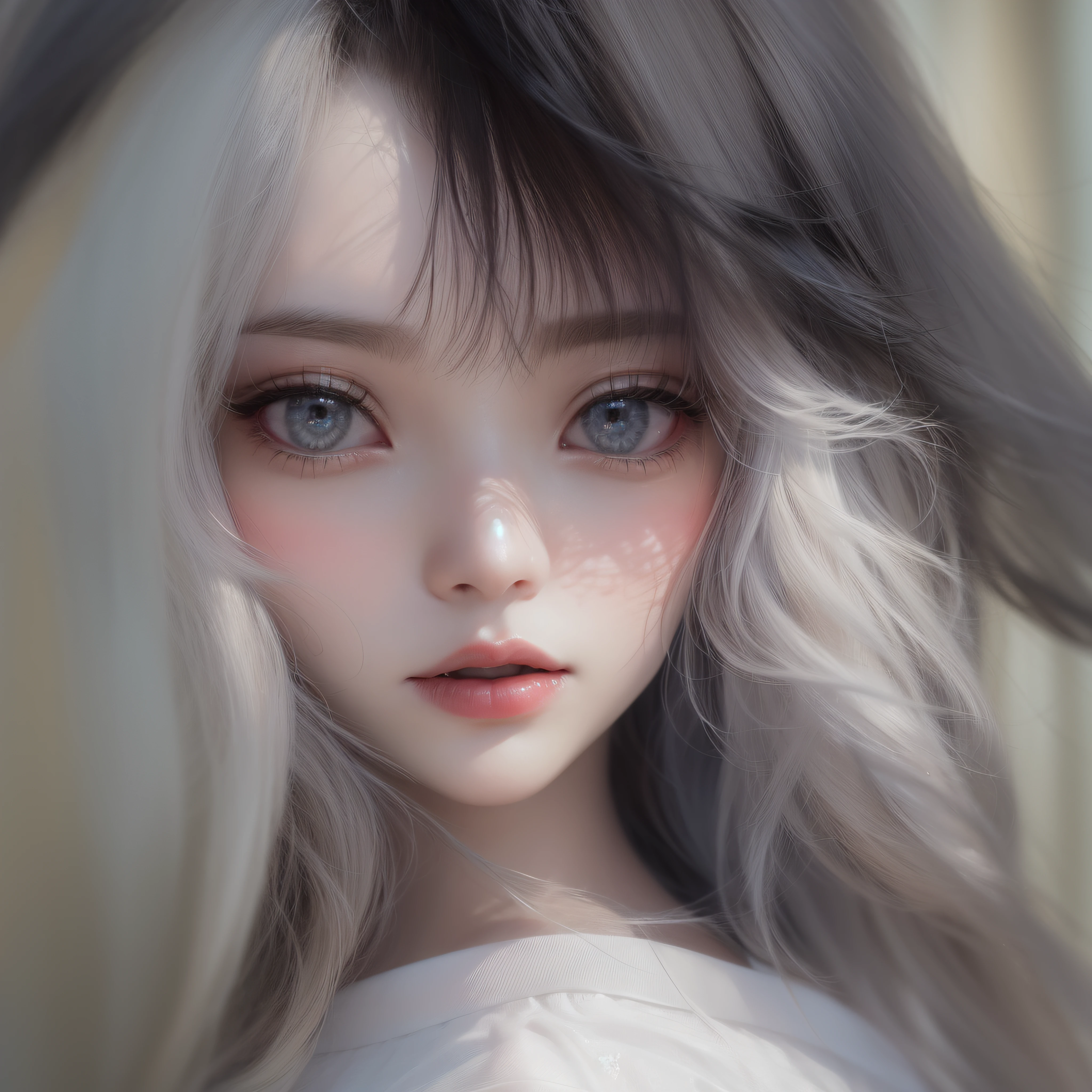 Gothic Girl、makeup、close up of face、(realisitic、hight resolution)、(1 girl in)、Do-Up Eye、Korean Girl、(Best Quality), (masutepiece), (1girl in), Solo, a beauty girl, Perfect face,,dreamlikeart、Highly detailed airbrush art((Surreal))、Volumetric lighting、(top-quality)、The ultra-detailliert、