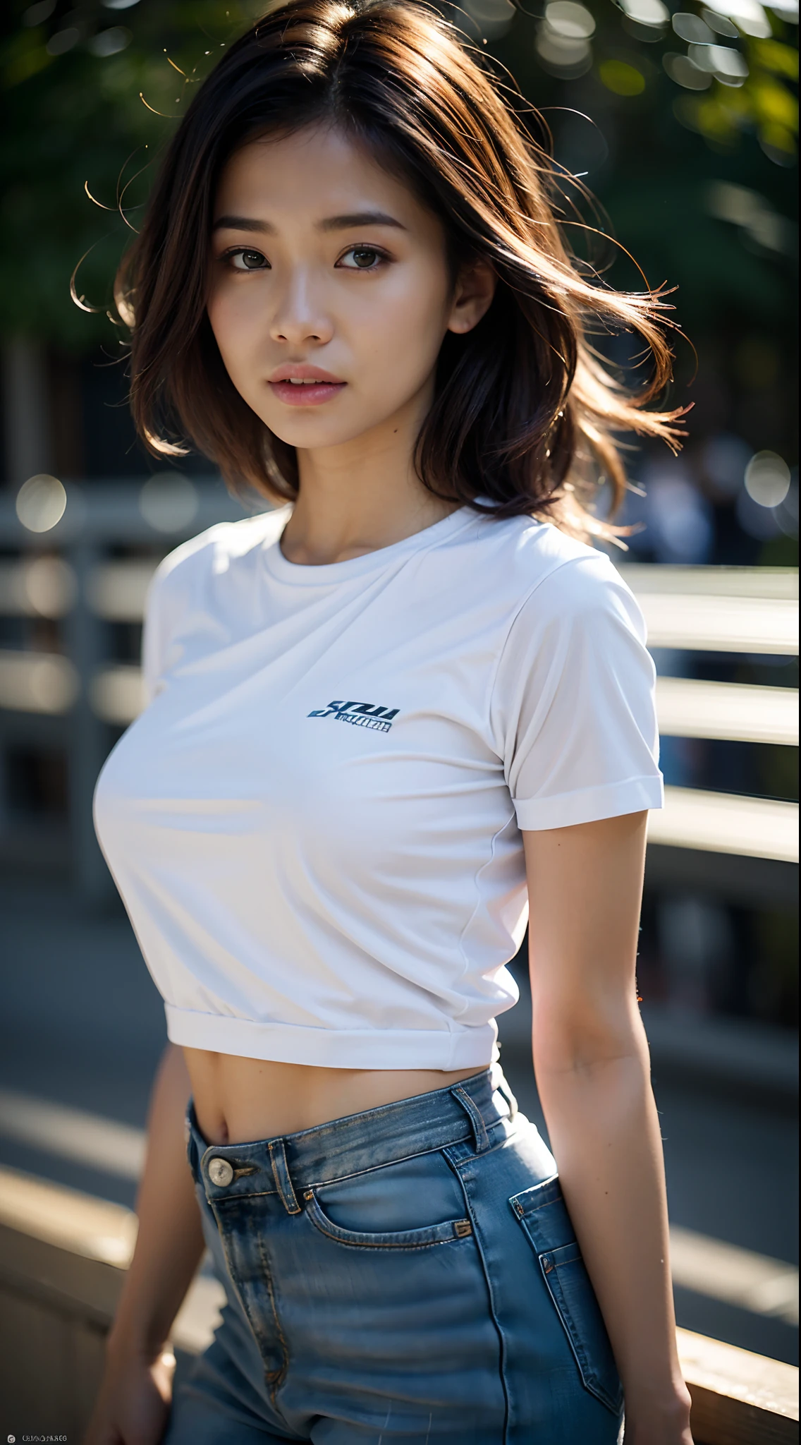 dressed, (photo realistic:1.4), (hyper realistic:1.4), (realistic:1.3), (smoother lighting:1.05), (increase cinematic lighting quality:0.9), 32K, 1girl,20yo girl, realistic lighting, backlighting, light on face, ray trace, (brightening light:1.2), (Increase quality:1.4), (best quality real texture skin:1.4), finely detailed eyes, finely detailed face, finely quality eyes, (tired and sleepy and satisfied:0.0), face closeup, t-shirts, (Increase body line mood:1.1), (Increase skin texture beauty:1.1), filipina woman, 20 years old, pinay