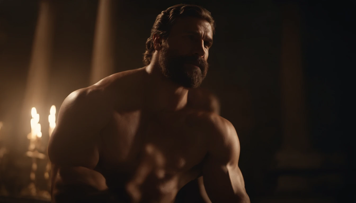 Stock Gricki Stoic
which is the Greek historical status with
Hercules profile muscles
Cinematic 8k and dark background