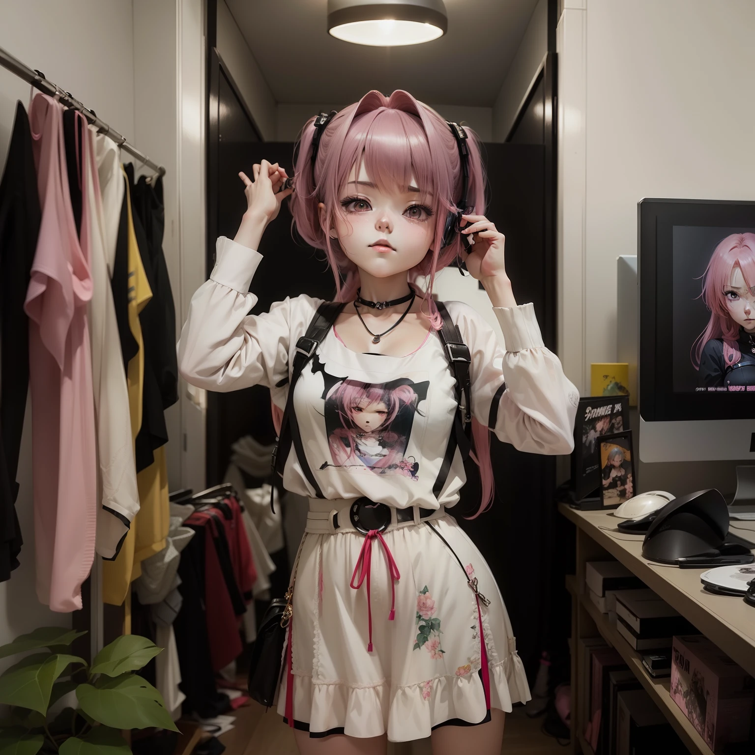 anime girl with pink hair posing for a picture, detailed digital anime art, smooth anime cg art, photorealistic anime girl render, artwork in the style of guweiz, detailed portrait of anime girl, portrait anime girl, kawaii realistic portrait, portrait of an anime girl, digital anime art, anime character portrait, stunning anime face portrait, digital anime illustration