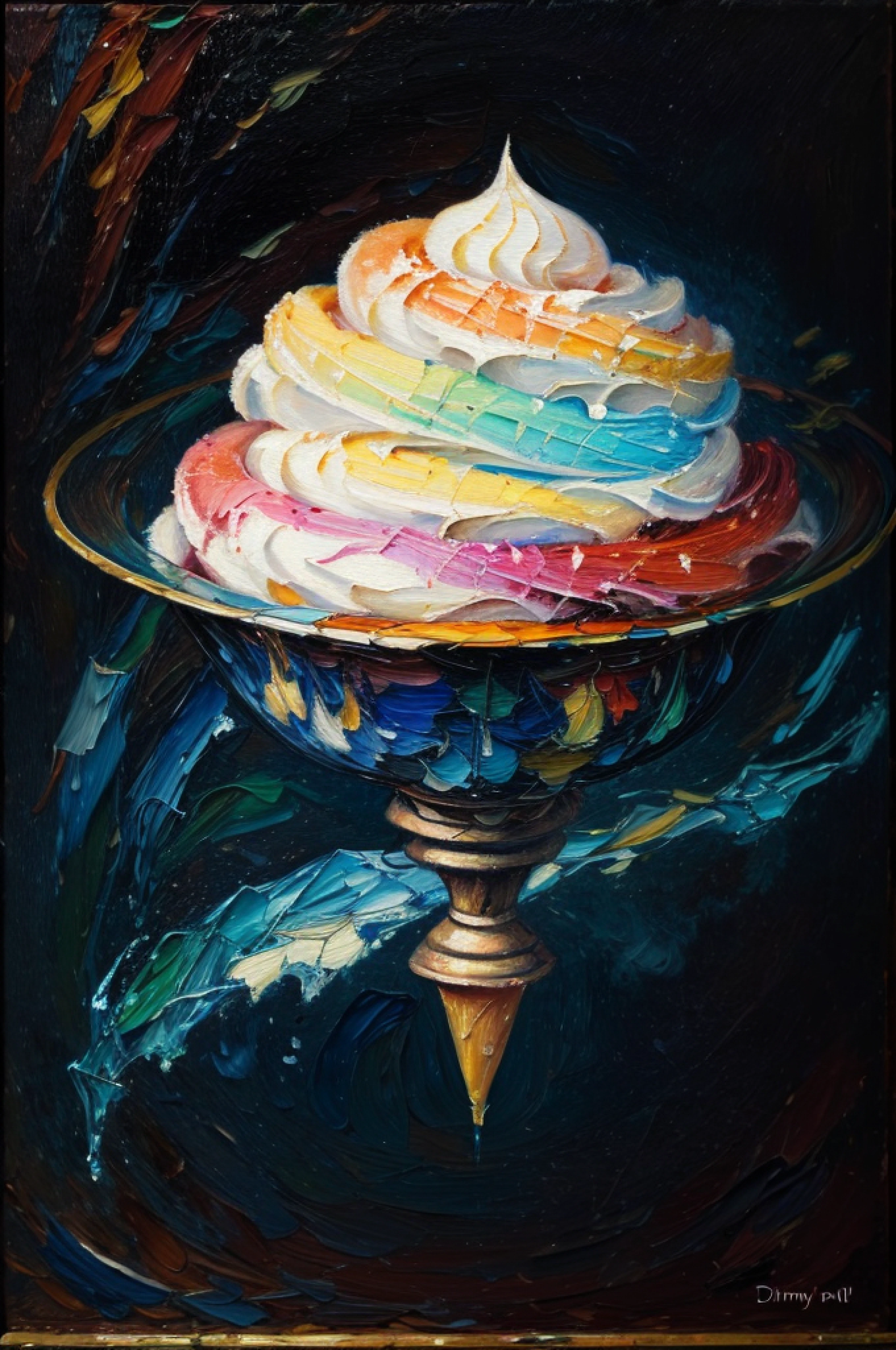 dimly lit, (oil painting:1.4)