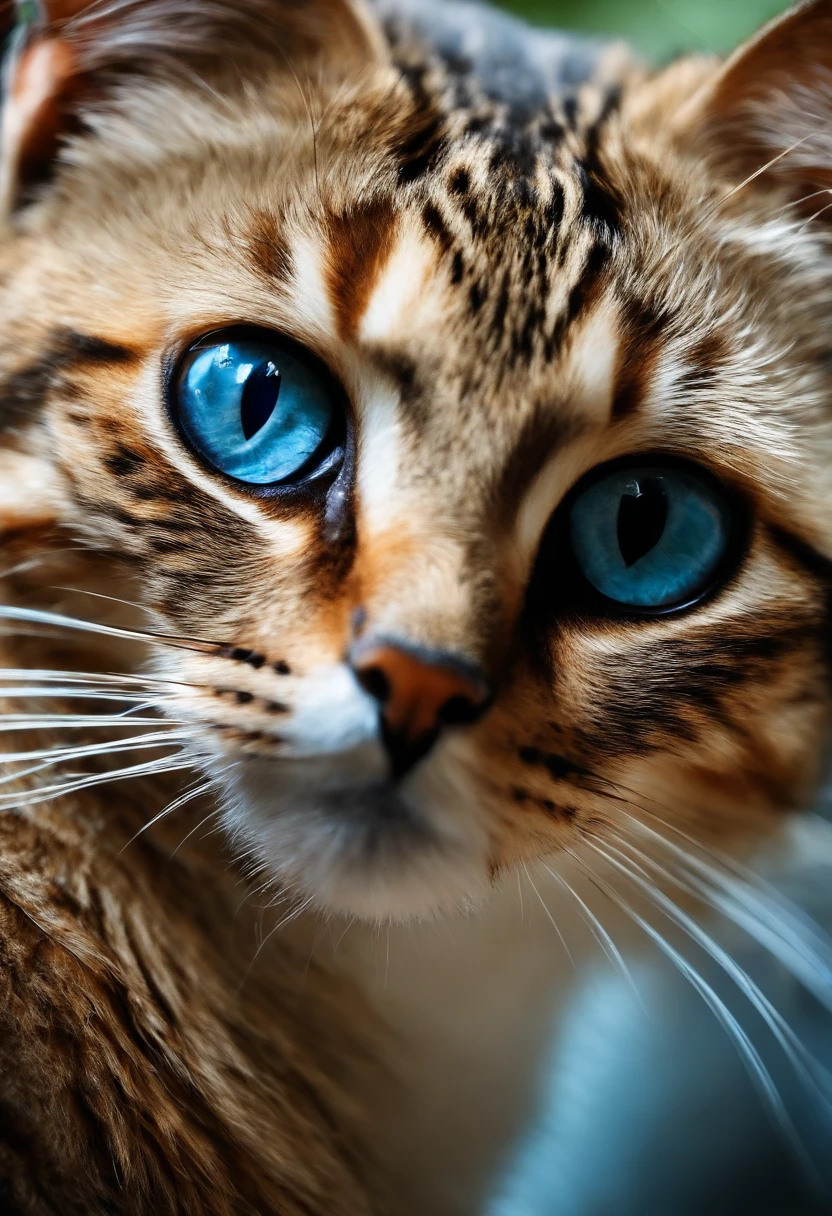 ANIMAL GATA NA COR BRANCA,ESTATURA MEDIANA COM OLHO AZUL