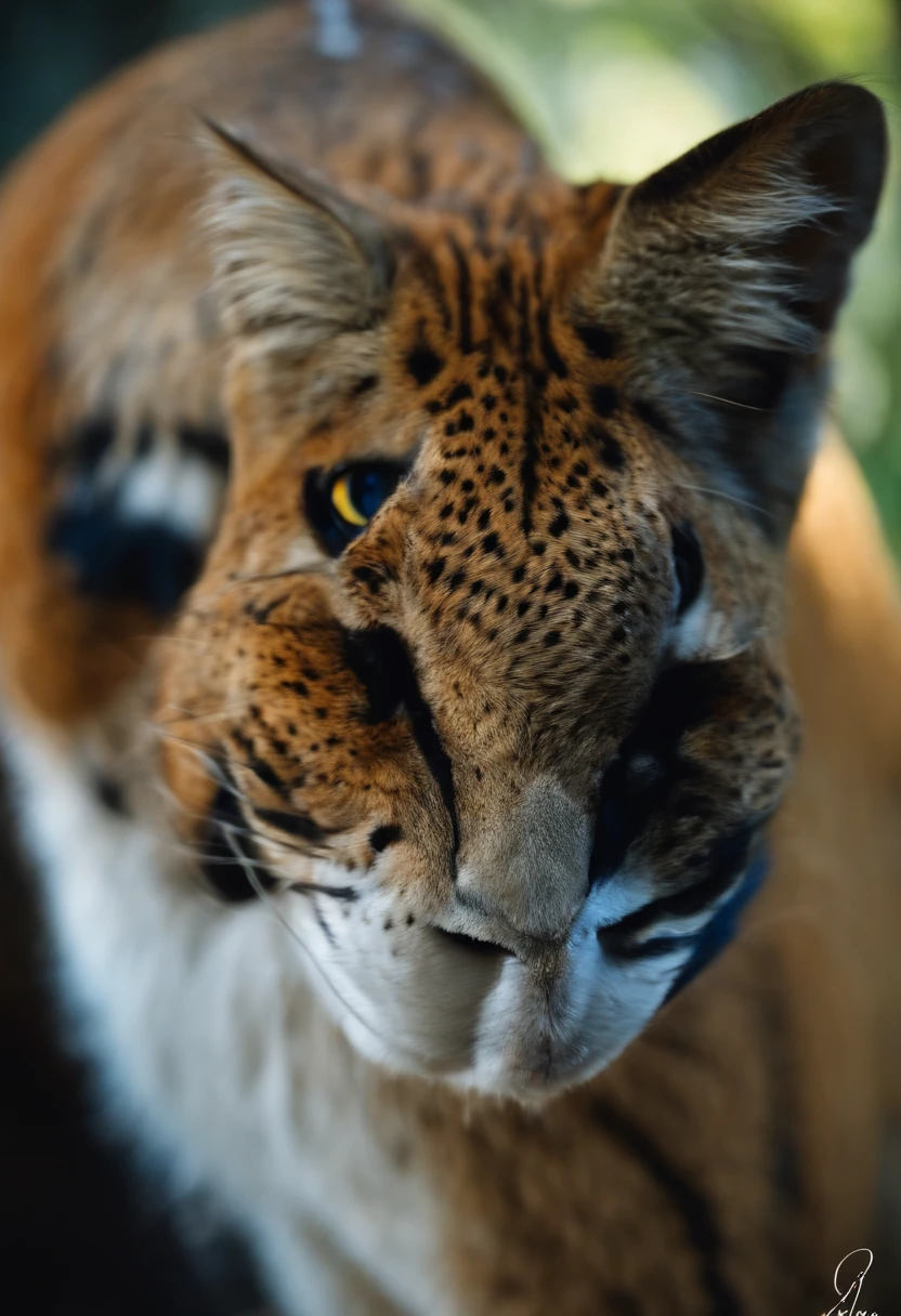 ANIMAL GATA NA COR BRANCA,ESTATURA MEDIANA COM OLHO AZUL