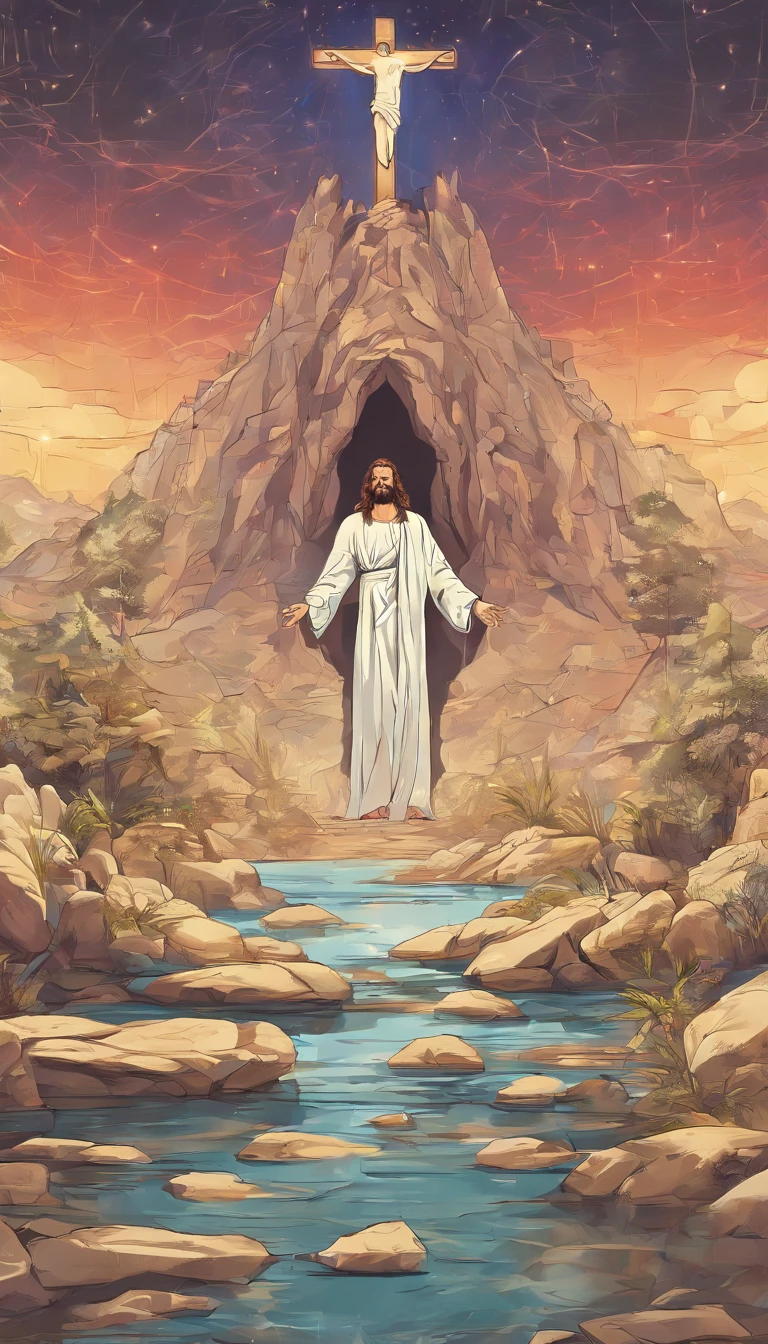 Por favor, create a high-definition image of Jesus Christ in a serene and inspiring environment, where He radiates love and compassion. A imagem deve capturar Sua bondade e divindade, com cores suaves e uma atmosfera de paz. Make sure the image is detailed and suitable for large-format printing.