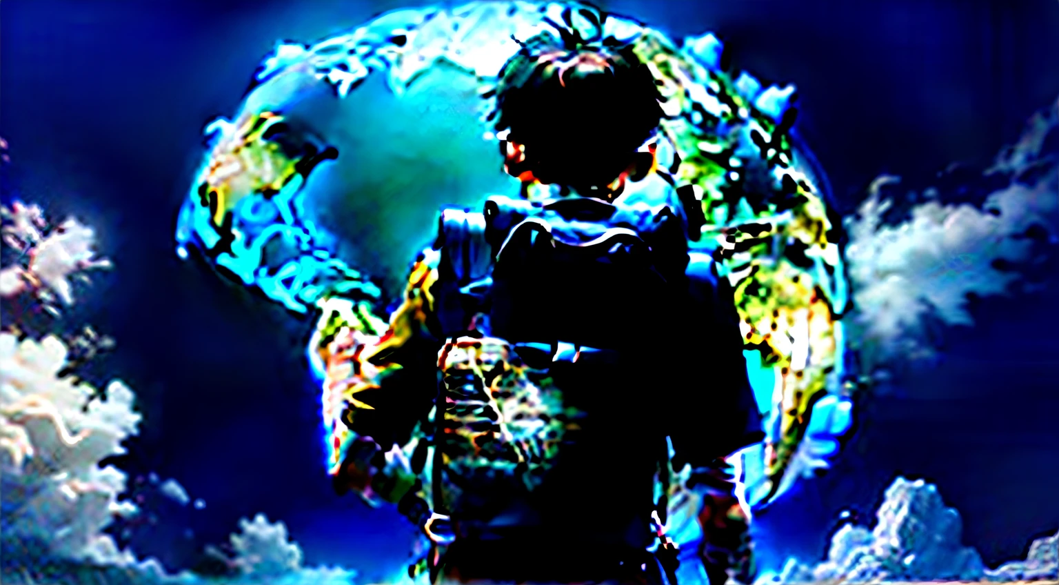 A determined expression of a young boy as he embarks on his quest, holding a worn map and backpack, capturing his fearless spirit and determination, Realistic photography, portrait mode, --ar 16:9