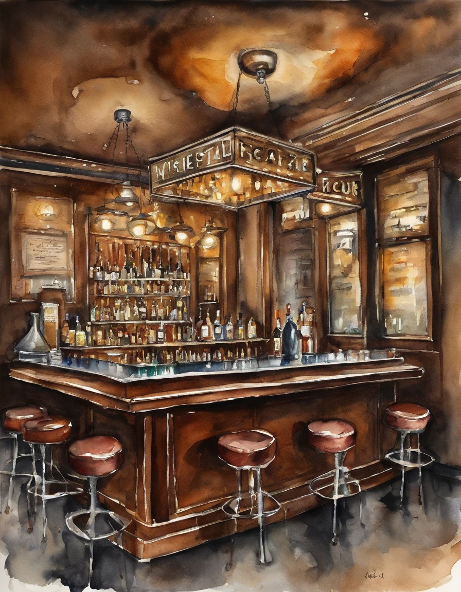 Transport yourself to a 1920s speakeasy jazz club, where the dimly lit room is filled with the sounds of live jazz music, flapper dresses, and fedora-clad gentlemen. The bar serves Prohibition-era cocktails in crystal glasses.
