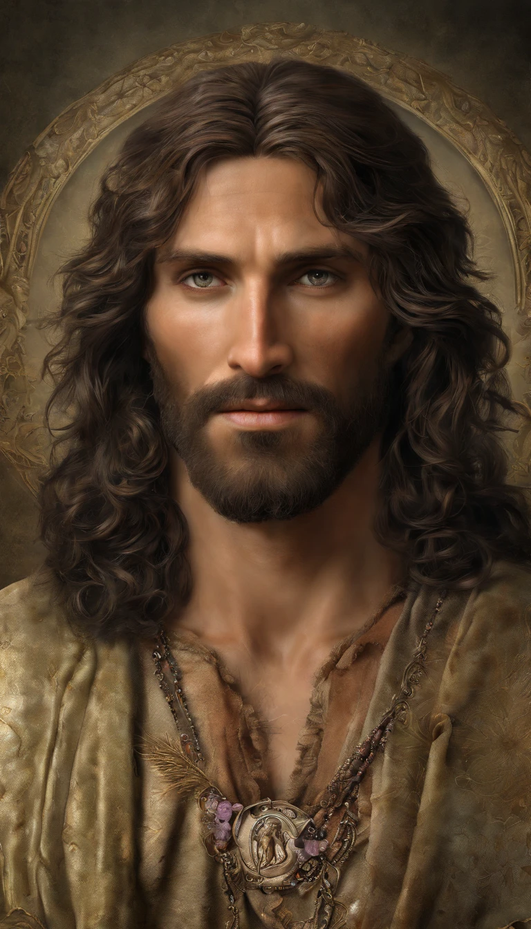 Por favor, create a high-definition image of Jesus Christ in a serene and inspiring setting, where He radiates love and compassion. A imagem deve capturar Sua bondade e divindade, com cores suaves e uma atmosfera de paz. Make sure the image is detailed and suitable for large-format printing.