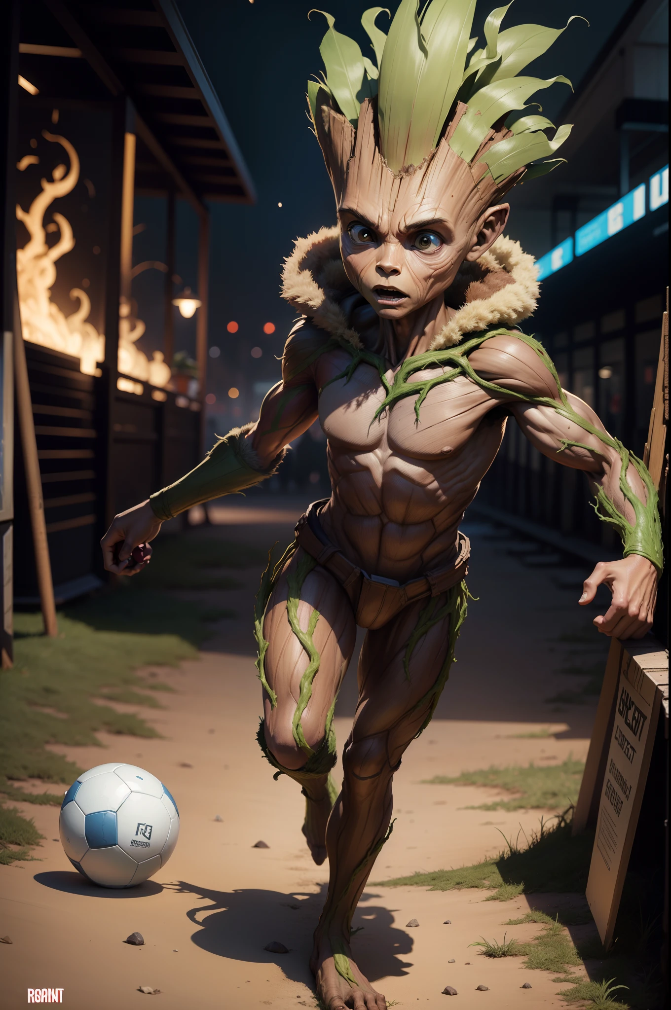 Groot is a fictional character who appears in comic books published by Marvel Comics playing the sport of football