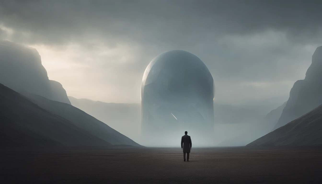 Stuart Lippincott style,God Online,in awe,Light,The Divine World,Floating huge futuristic statue,Skysky,Awe-inspiring and peaceful,Detailed composition,Subtle geometric elements,refuge,Fresh and soft atmosphere,amber hues,Tiny human figures surround huge statues,Fluid,Powerful and small coexist,Yuri Shwedoff style,Philip McKay style,Works of masters,超詳細,HighestQuali,8k