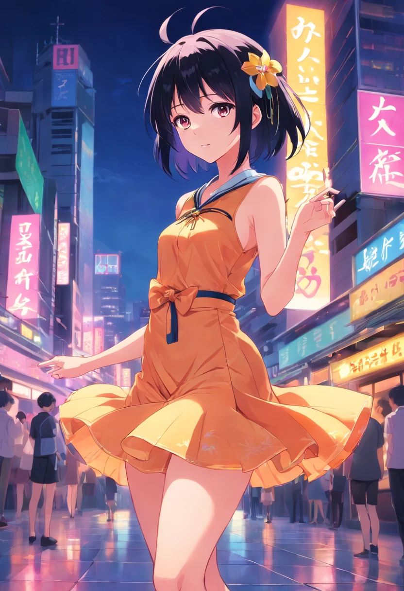 Mast, best quality, 1 girl, momo belia deviluke\ (to love ru), glass black hair, glass eyes, short hair, headband, hair accessories, looking at the audience, front view, hands out if frame, qipao, attractive legs